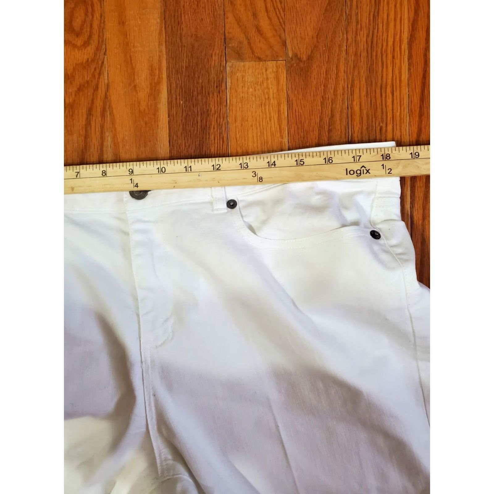 Brooks Brothers Brooks Brothers Pants Women's Size 16 White Chino Cotton Spandex Flat Front High Rise Straight Leg 25 in Inseam Size 38" / US 16 / IT 52 - 6 Thumbnail