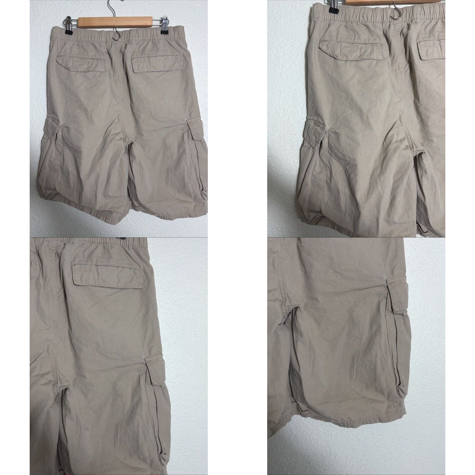 Gap VINTAGE? Gap Ripstop Cargo Shorts Beige Mens M 30x10 Drawstring Regular Beige Cargo shorts Gap Mens M 30x10 Drawstring Ripstop washed khaki Size US 31 - 8 Thumbnail