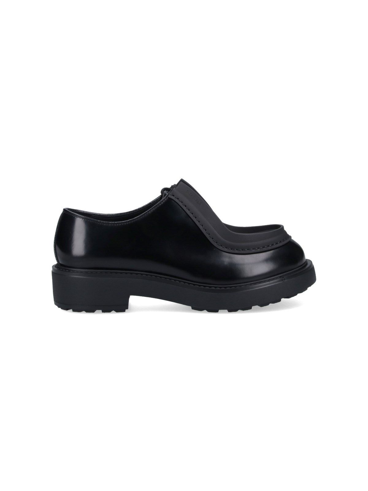 image of Prada Leather Lace-Up Shoes Size 11 in Black, Men's
