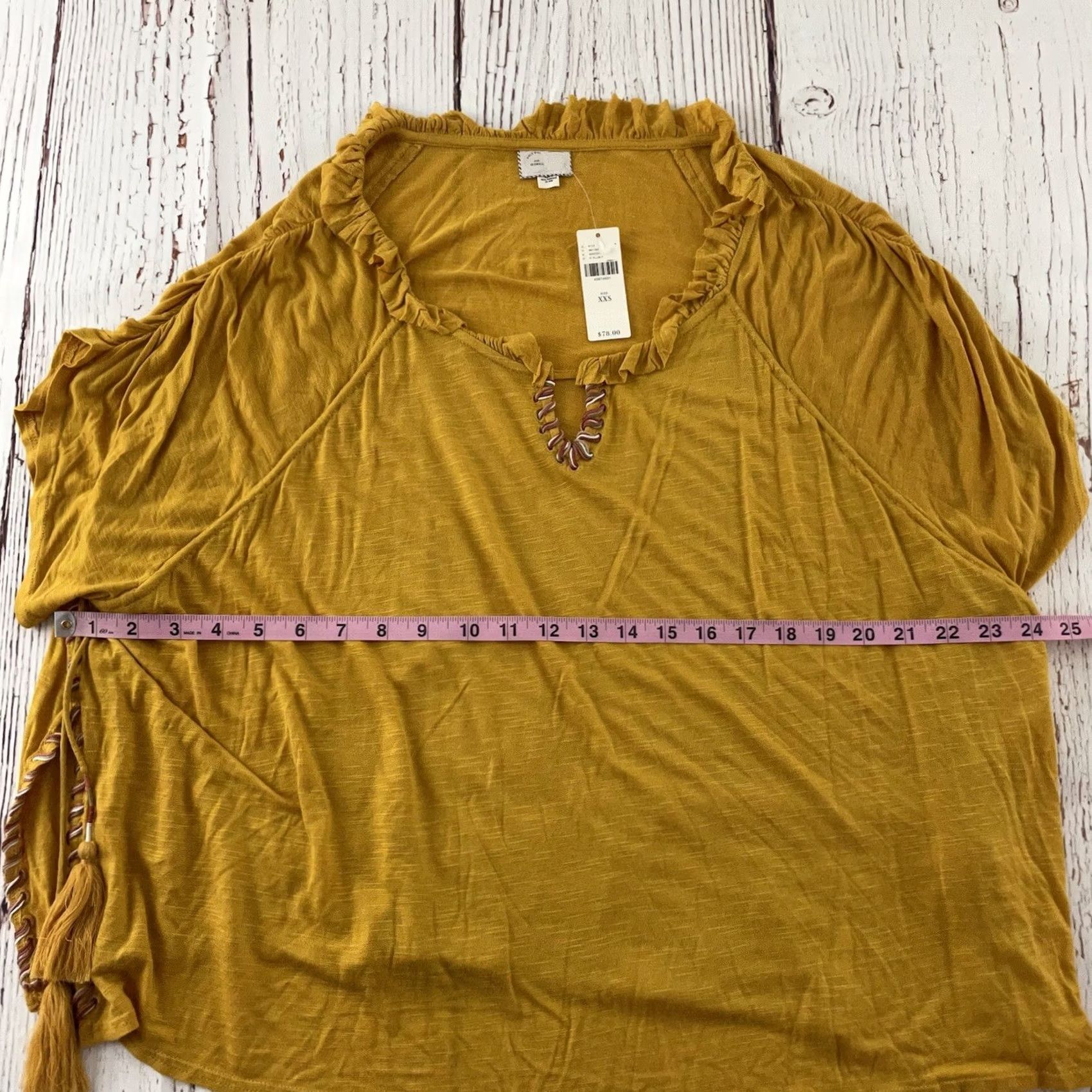 Anthropologie VINTAGE Anthropologie Gold Blouse Short Sleeve XXS Women’s Blouse Top Womens Gold 90s Concert (If applicable) Size XXS / US 00 / IT 34 - 5 Thumbnail