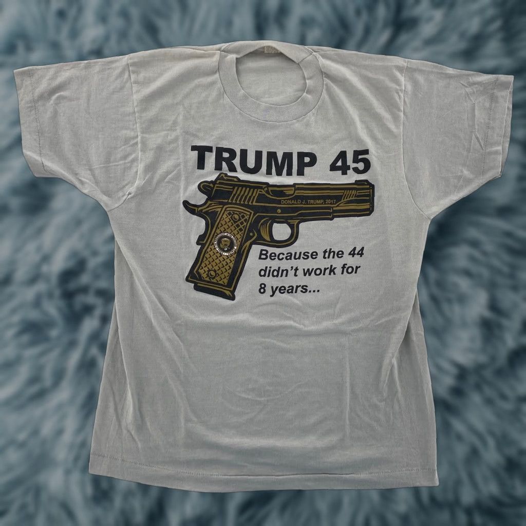 Vintage VINTAGE Donald Trump T-Shirt Adult Large Gray Crew Neck President 45 Election Logo Mens L Size US L / EU 52-54 / 3 - 1 Thumbnail
