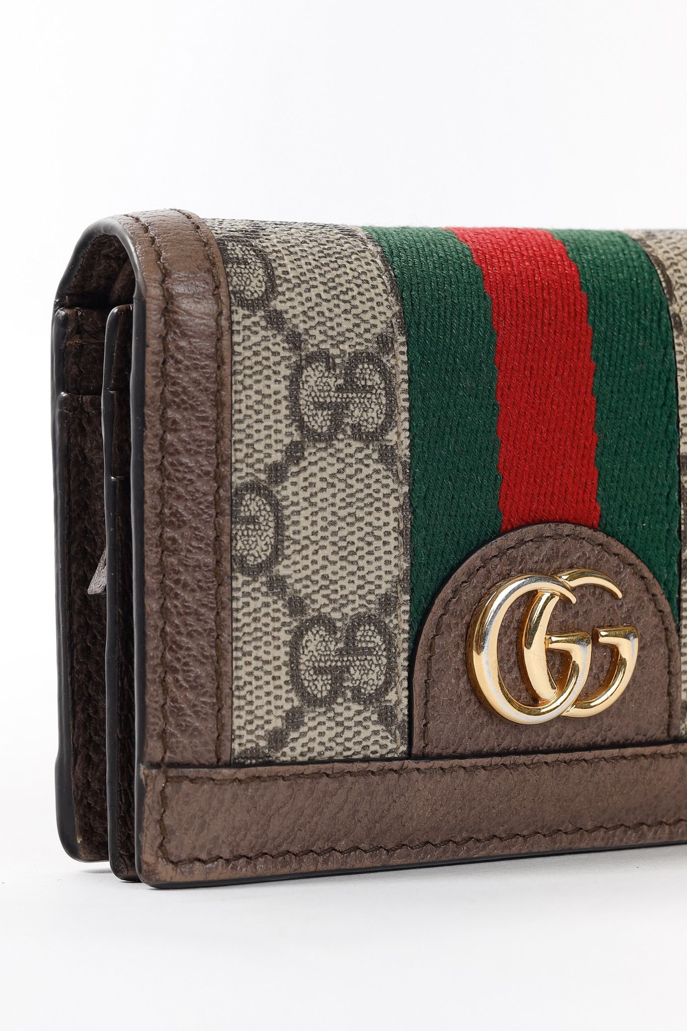 Gucci Gucci Beige & Ebony GG Supreme Ophidia Card Case Wallet Size ONE SIZE - 5 Thumbnail