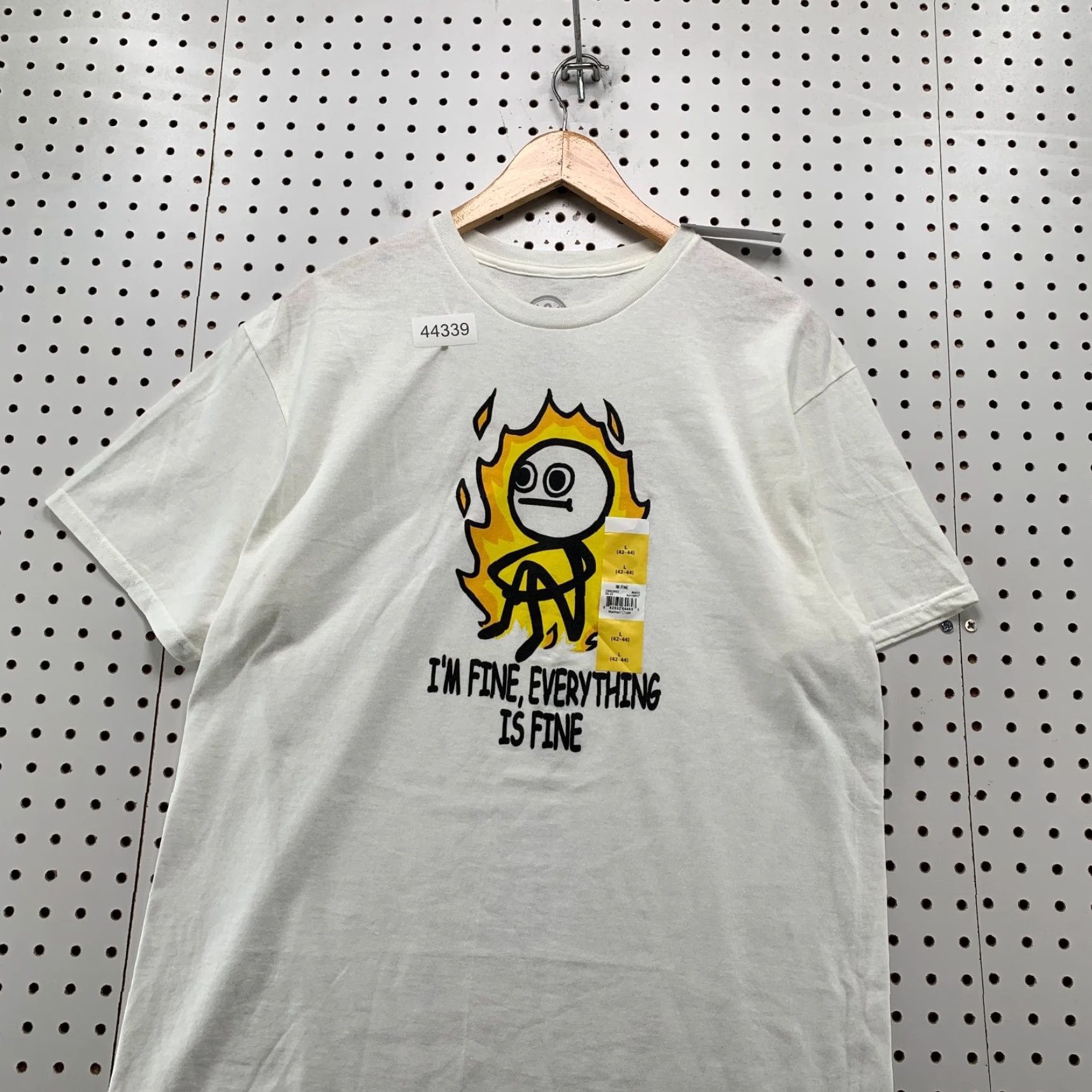 Vintage NEW Funny Stick Figure Flame Shirt Mens Large White NWT Size US L / EU 52-54 / 3 - 2 Thumbnail