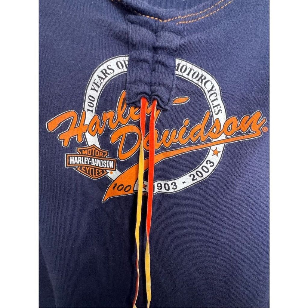 Harley Davidson Harley Davidson Short Sleeve T-Shirt With Leather Strands Size L / US 10 / IT 46 - 2 Thumbnail