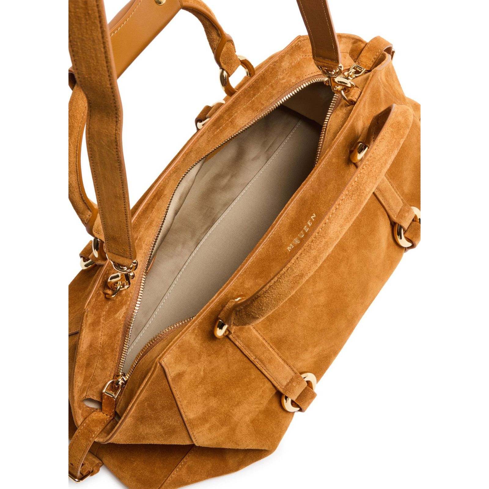 Alexander McQueen ALEXANDER MCQUEEN Farringdon Medium $2690 Tan Top Handle Bag Size ONE SIZE - 4 Thumbnail