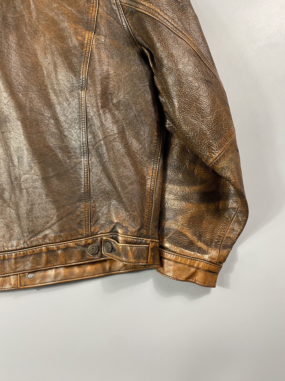Levi's Grail! 1970s Levis Long Horn Trucker Leather Jacket Size US L / EU 52-54 / 3 - 14 Thumbnail