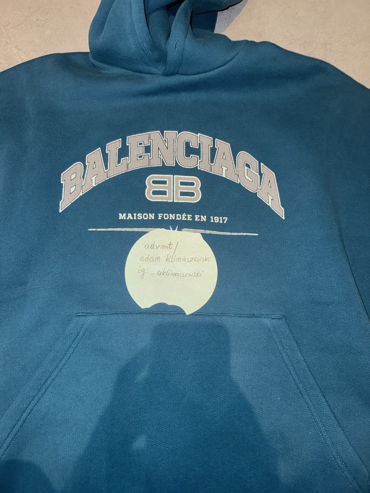 Balenciaga Balenciaga Maison Fondee Blue Hoodie Size US XS / EU 42 / 0 - 7 Thumbnail