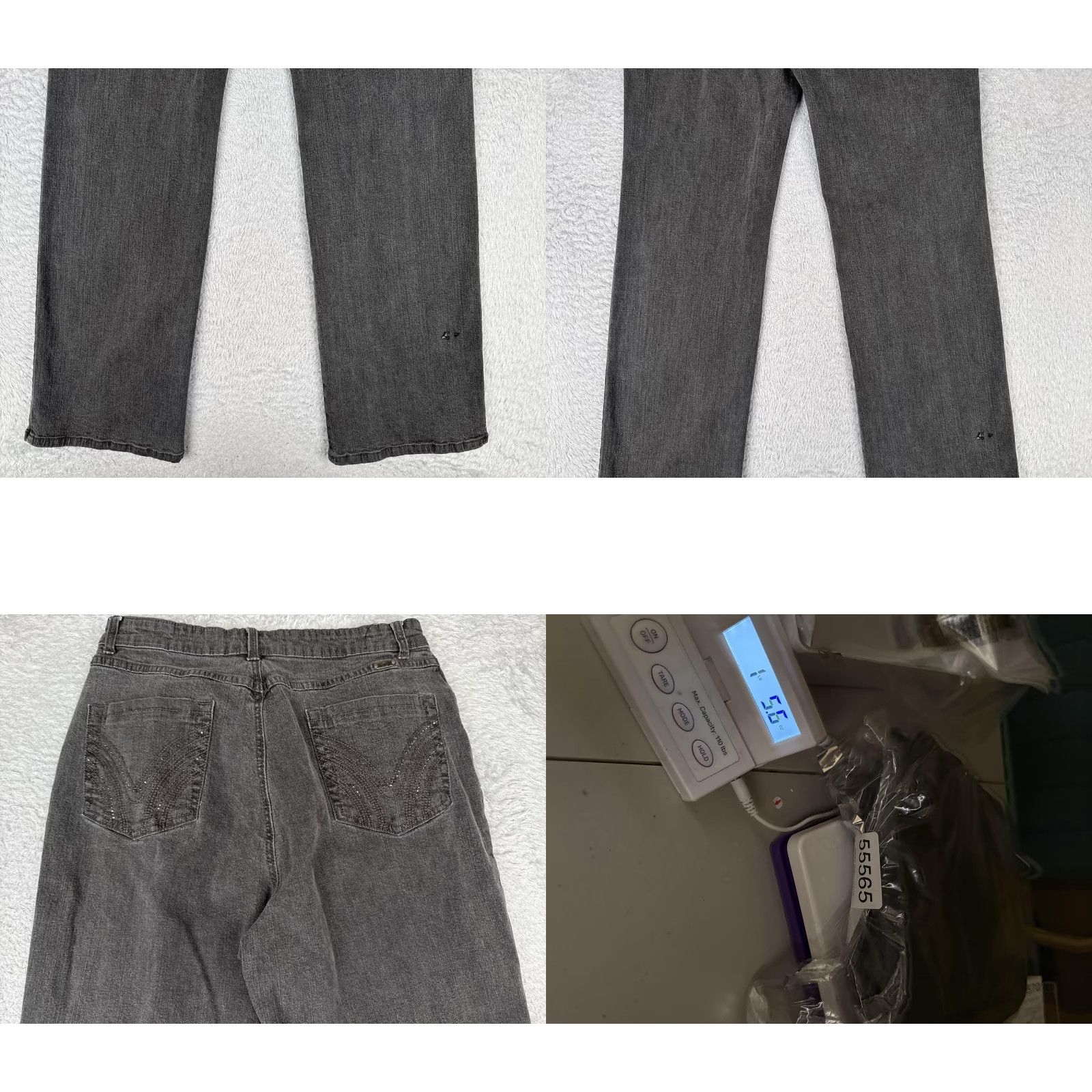 Vintage FDJ French Dressing Jeans Womens 12 Gray Charcoal High Rise Flare 28x32 Stretch Denim 5-Pocket Rhinestone Vintage No Size 34" / US 12 / IT 48 - 10 Thumbnail
