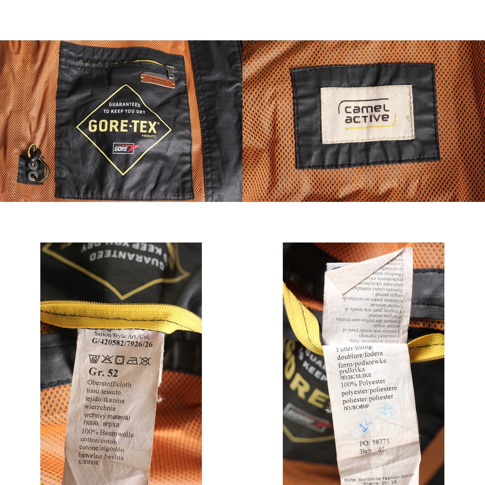 Camel VINTAGE CAMEL ACTIVE 420582 GORE-TEX ???? Jacket Men Size 52 Waterproof Breathable Size US L / EU 52-54 / 3 - 8 Thumbnail