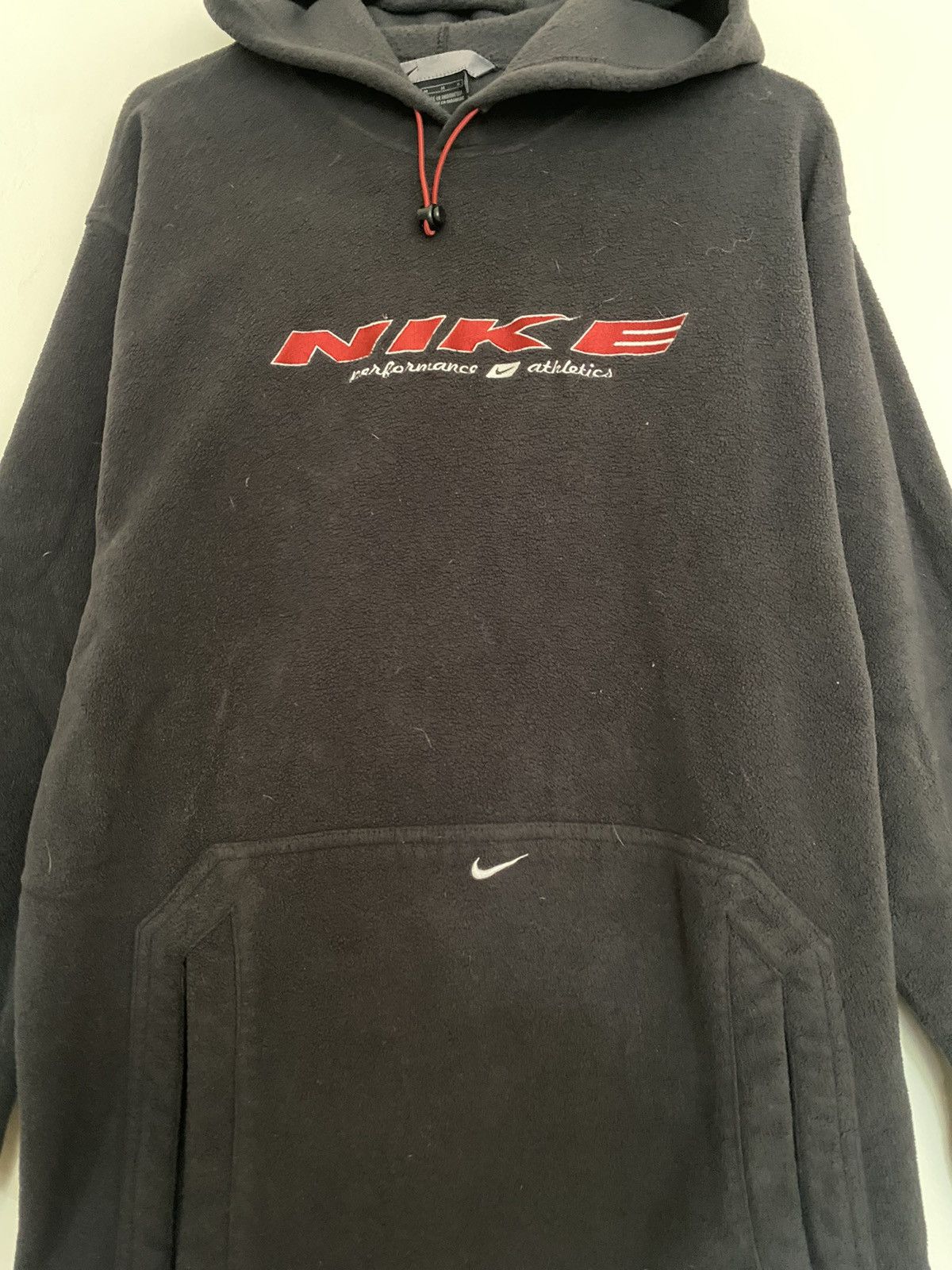 Nike × Vintage Vintage Nike Sherpa Pullover Hoodie Sweatshirt Center Swoosh Size US M / EU 48-50 / 2 - 2 Thumbnail