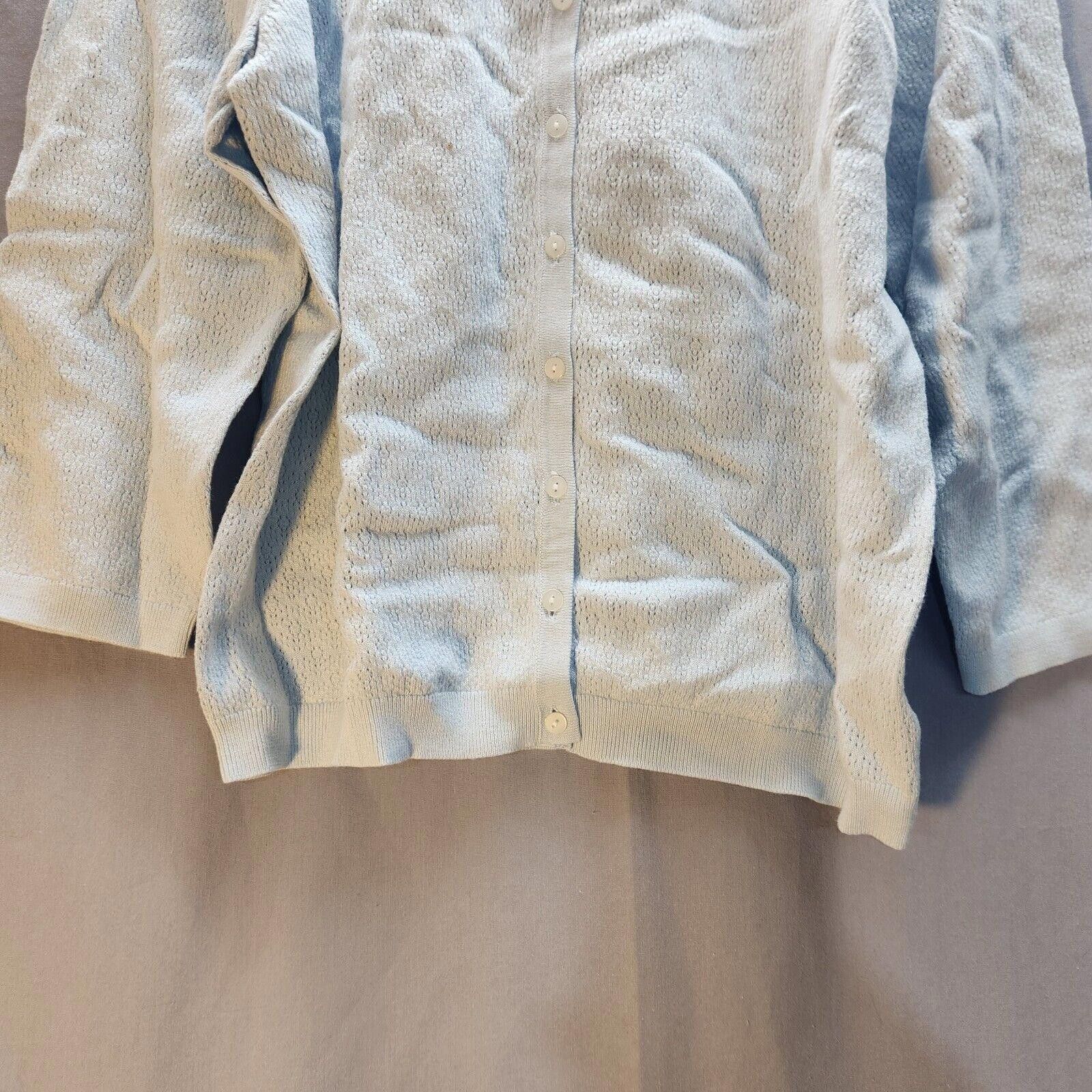 Designer New Talbots Pima Cotton Cardigan Light Blue Size XL Size XL / US 12-14 / IT 48-50 - 3 Thumbnail