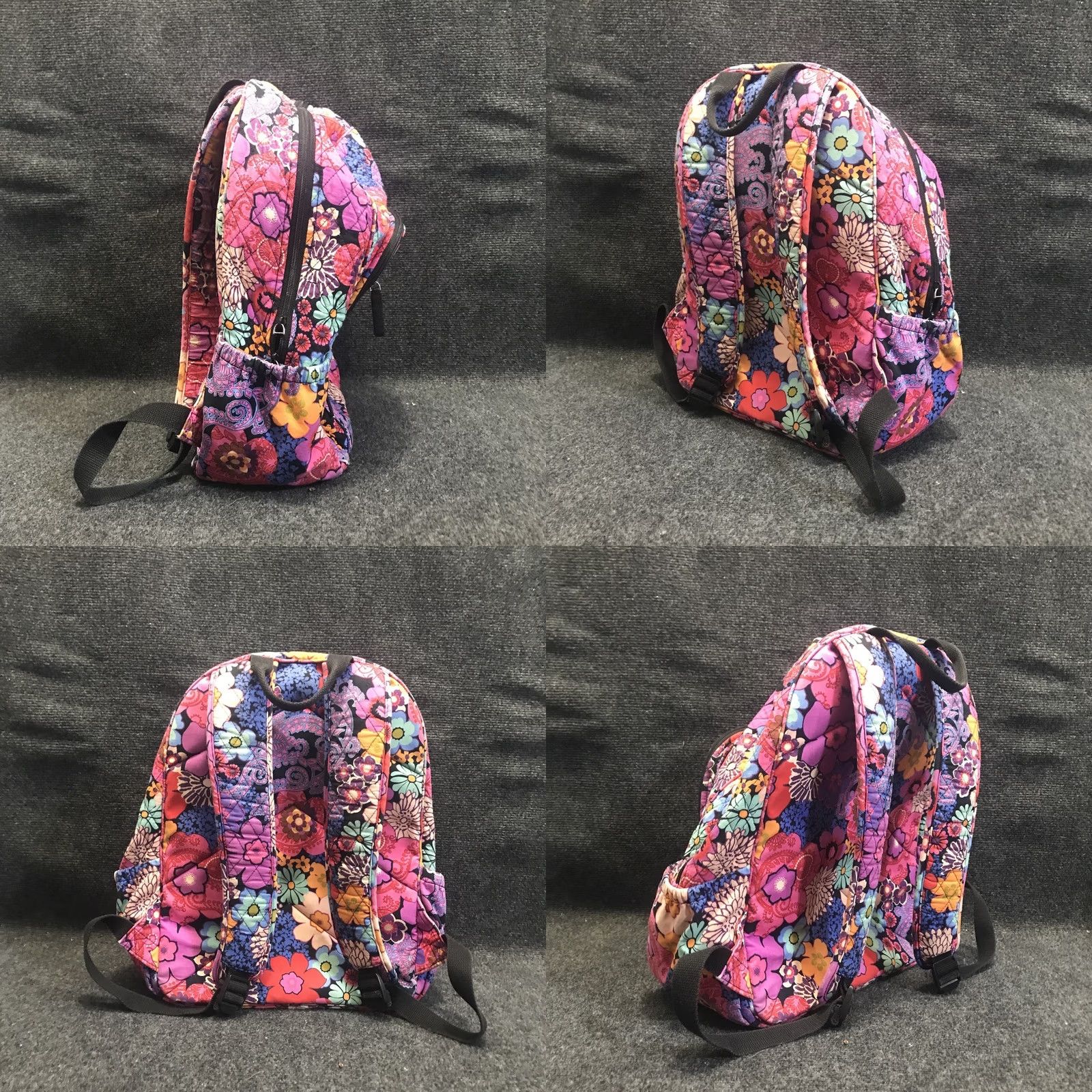 Vera Bradley Vera Bradley Campus Backpack Fiesta Floral Quilted Travel Bag 14314-G15 VBD17 Size ONE SIZE - 11 Thumbnail