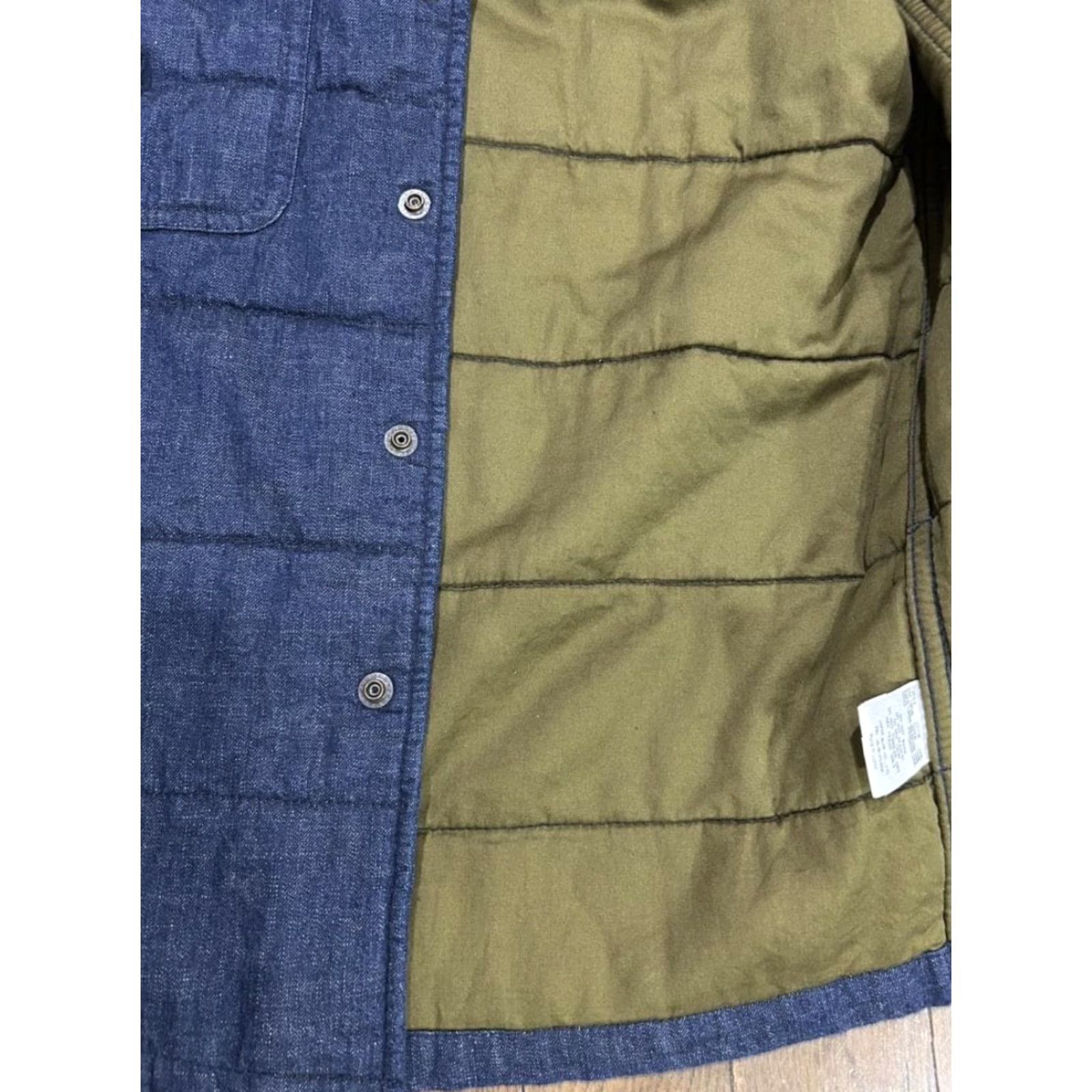 Vintage Momotaro Jeans Quilted Denim CPO Shirt Jacket Men’s Size 38 Navy Long Sleeve Button-Up Casual Denim Jacket Size US M / EU 48-50 / 2 - 7 Thumbnail