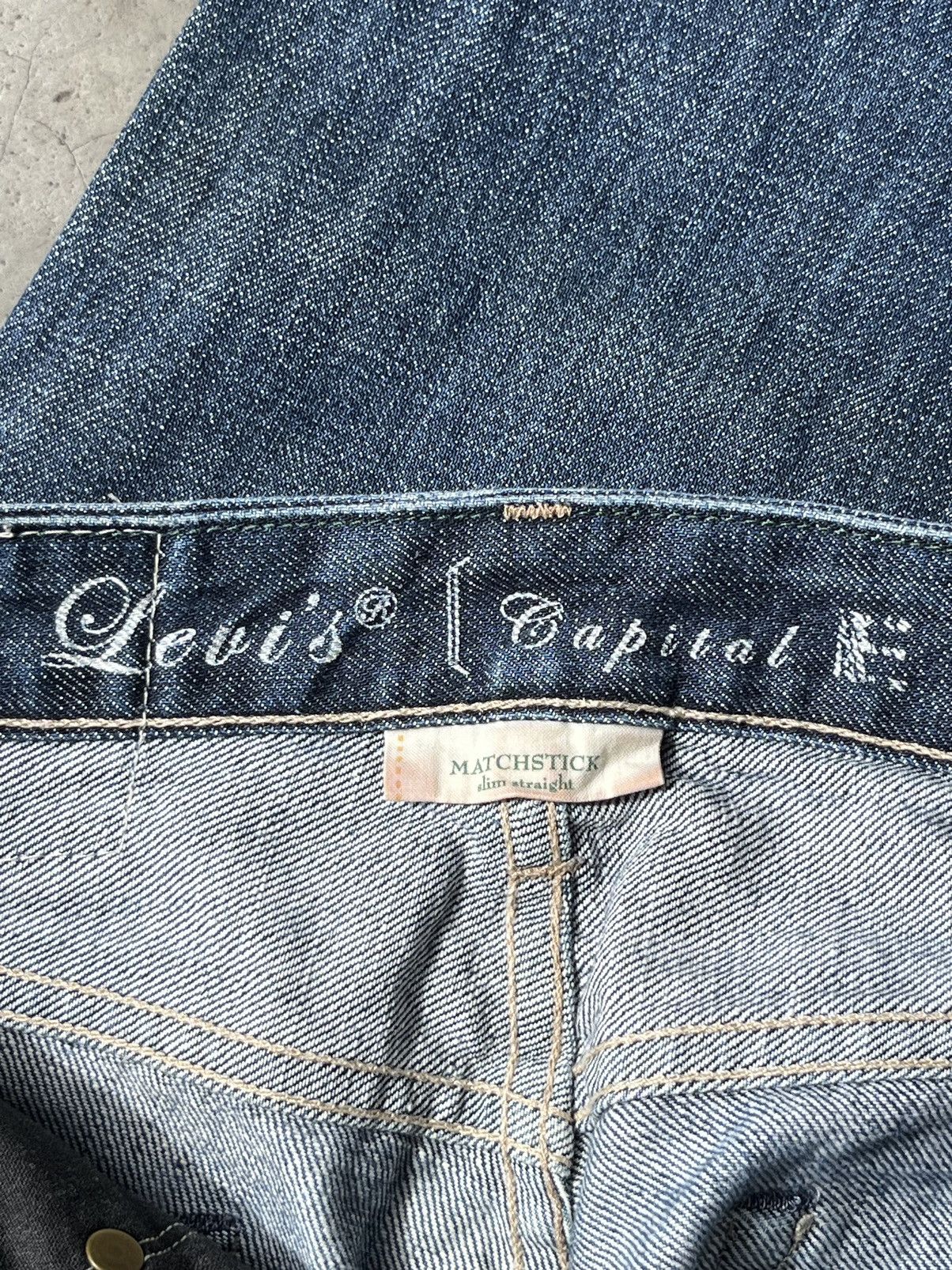 Levi's Vintage Levi’s Capital E Navy Washed Slim Straight Fit Jeans Size US 30 / EU 46 - 7 Thumbnail
