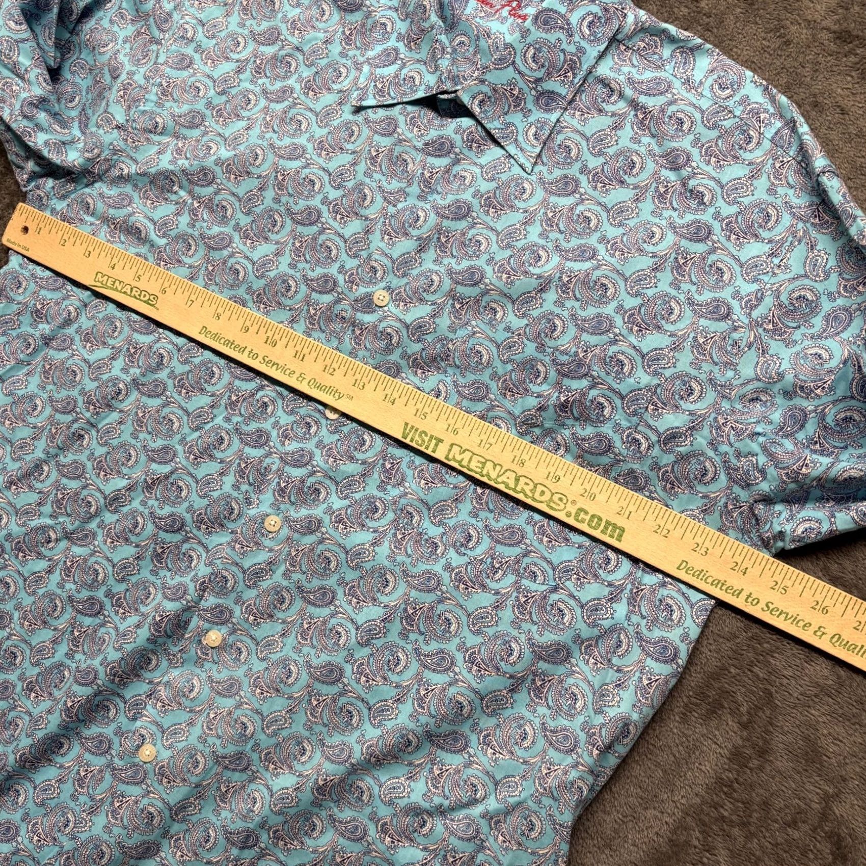 Vintage Alan Flusser Shirt Mens Large Blue Paisley Button Up Long Sleeve Preppy Classic Size US L / EU 52-54 / 3 - 5 Thumbnail