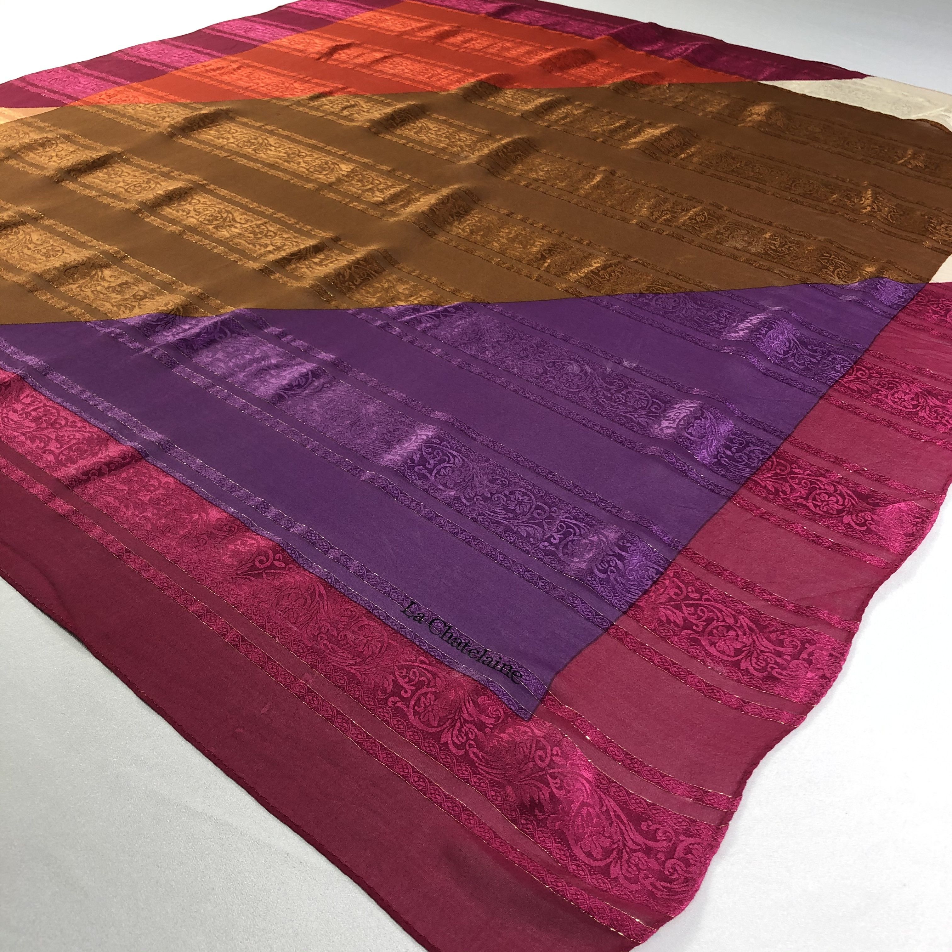 Vintage Vintage La Chantelaine Silk Scarf Size ONE SIZE - 4 Thumbnail