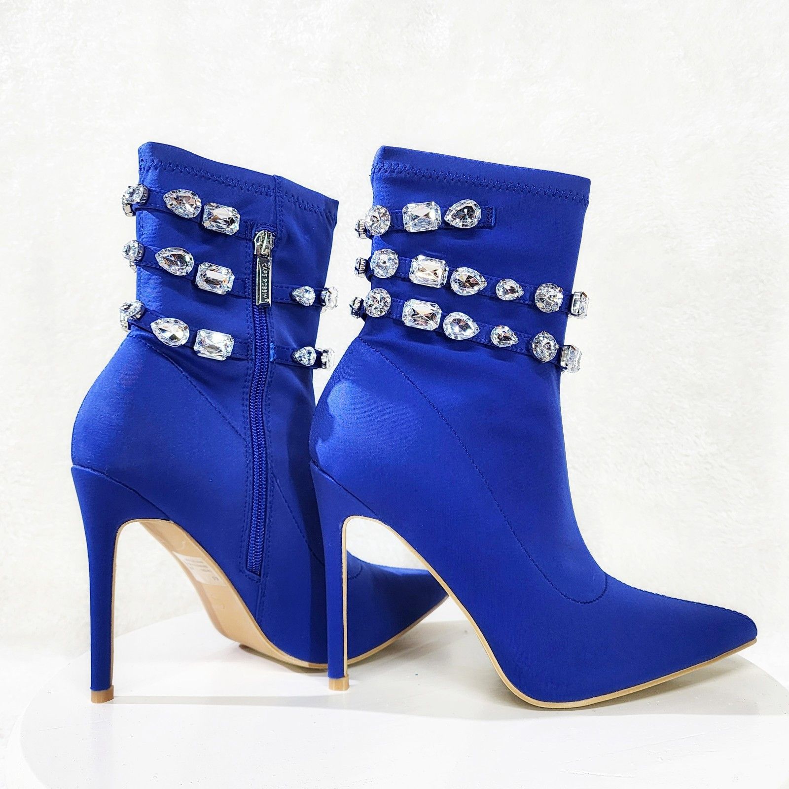 Other Allure Sexy Stiletto High Heels Blue Stretch Ankle Boot Chel Size US 6.5 / IT 36.5 - 3 Thumbnail
