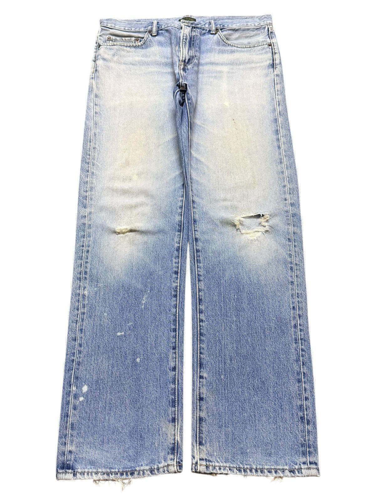 Uniqlo Vintage Japanese Uniqlo Light Faded Wash Distressed Loose Size US 34 / EU 50 - 1 Thumbnail