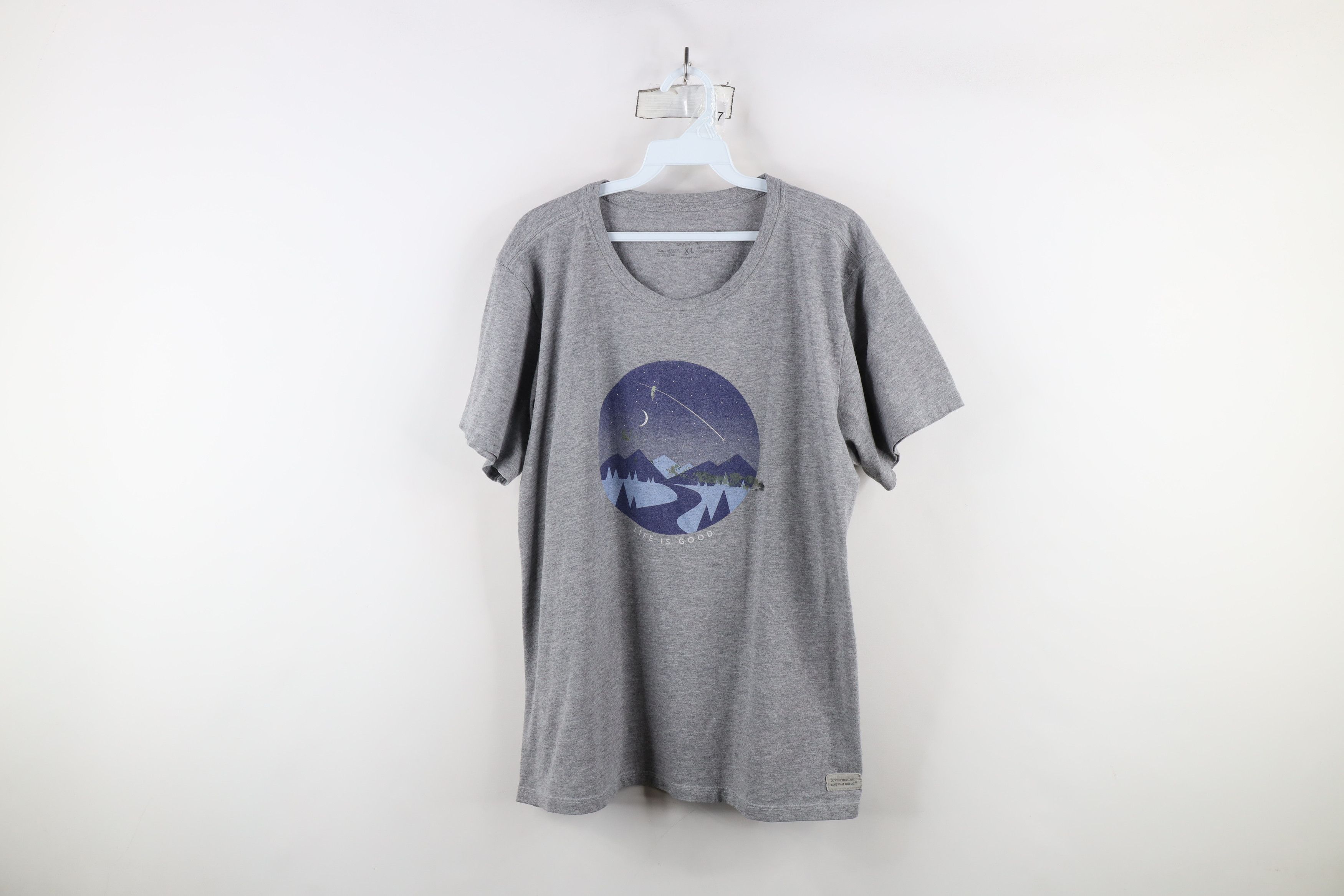 Life is Good × Vintage Life Is Good Spell Out Night Mountains Moon Crusher T-Shirt Size XL / US 12-14 / IT 48-50 - 1 Thumbnail