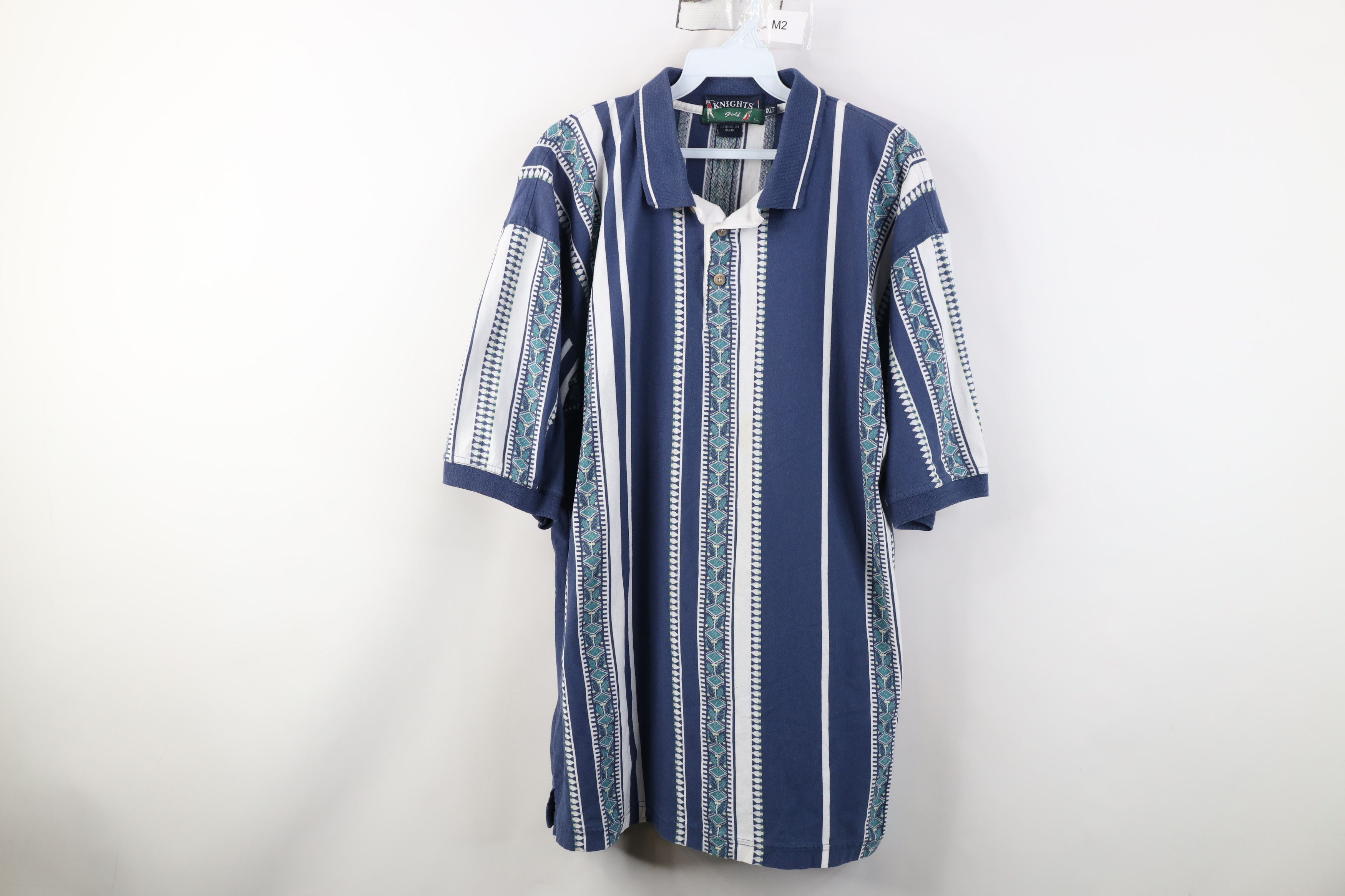 Vintage Vintage 90s Streetwear Striped Knit Golf Polo Shirt Size US XL / EU 56 / 4 - 1 Thumbnail