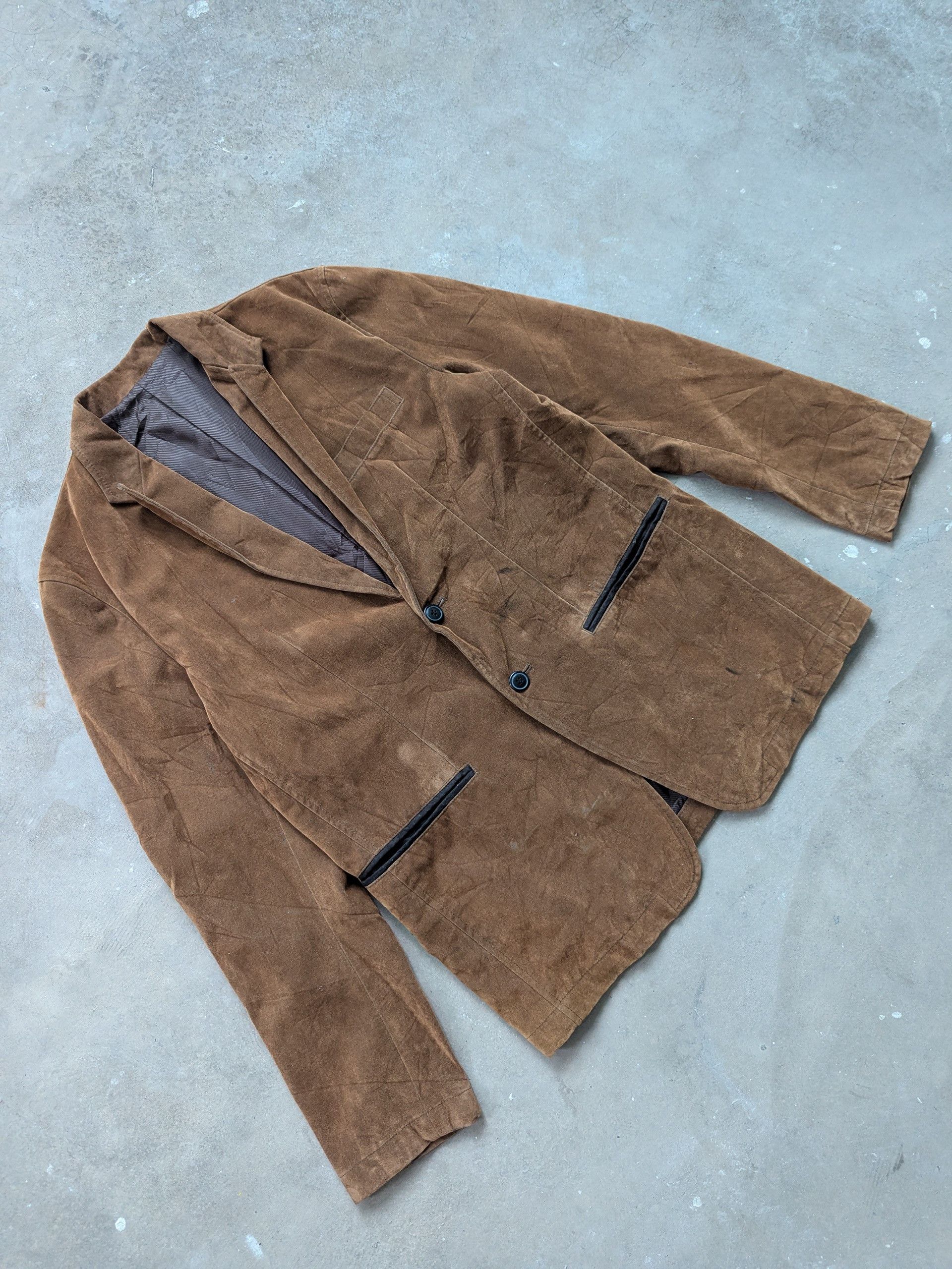 Japanese Brand × Velvet × Vintage Vintage 1990s Velvet Blazer Brown by Pazzo Size US M / EU 48-50 / 2 - 3 Thumbnail