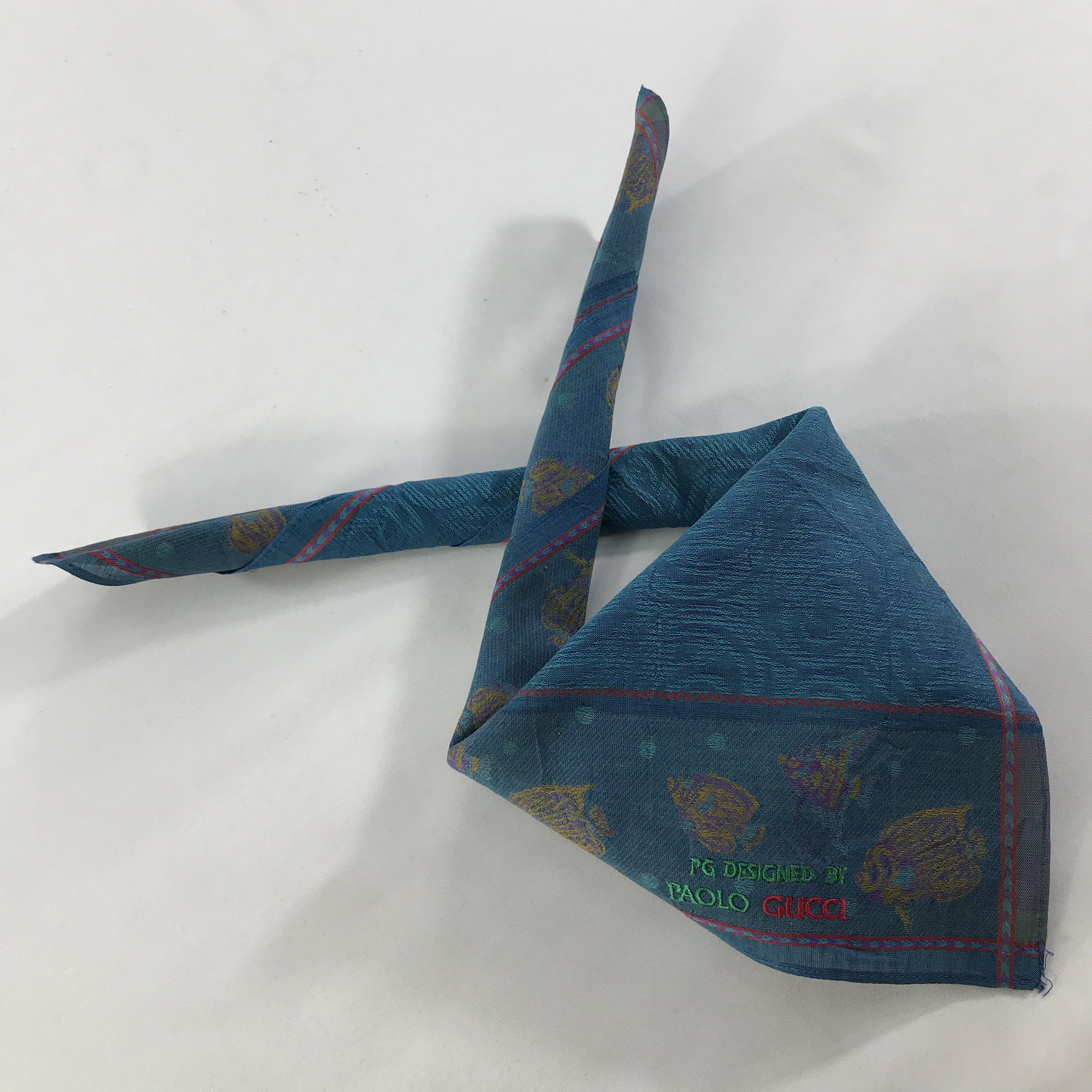 Paolo Gucci × Vintage Paolo Gucci Bandana / Handkerchief / Neckerchief - S1589 Size ONE SIZE - 4 Thumbnail