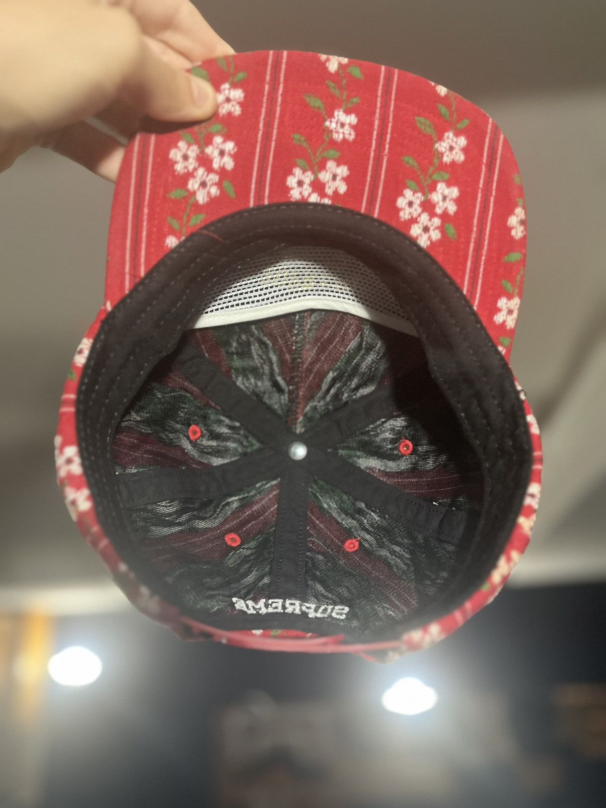 Supreme Red Supreme Flower Jacquard 5-Panel hat Size ONE SIZE - 5 Thumbnail