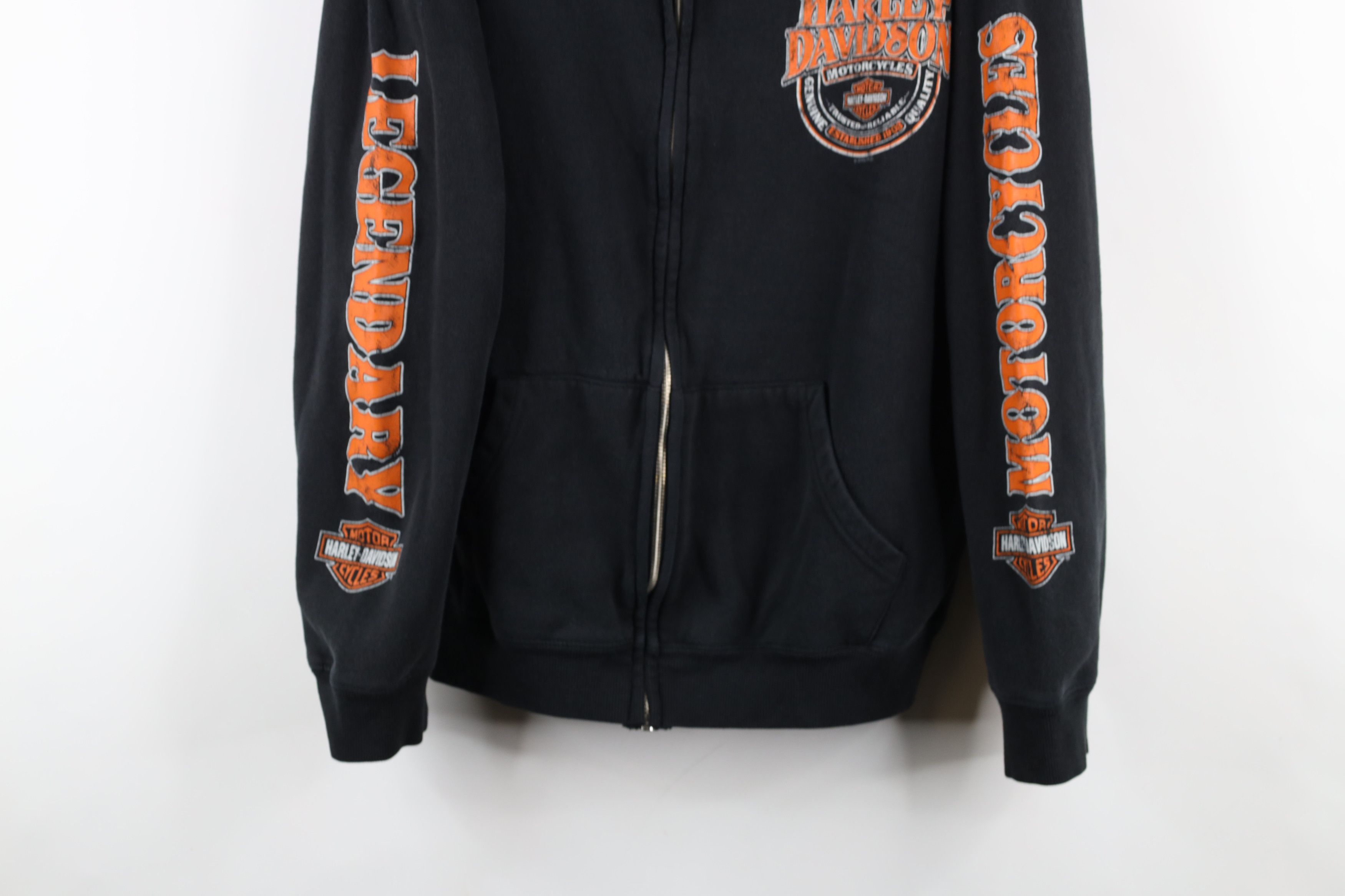 Harley Davidson Vintage Y2K Harley Davidson Spell Out Full Zip Hoodie Size US L / EU 52-54 / 3 - 3 Thumbnail