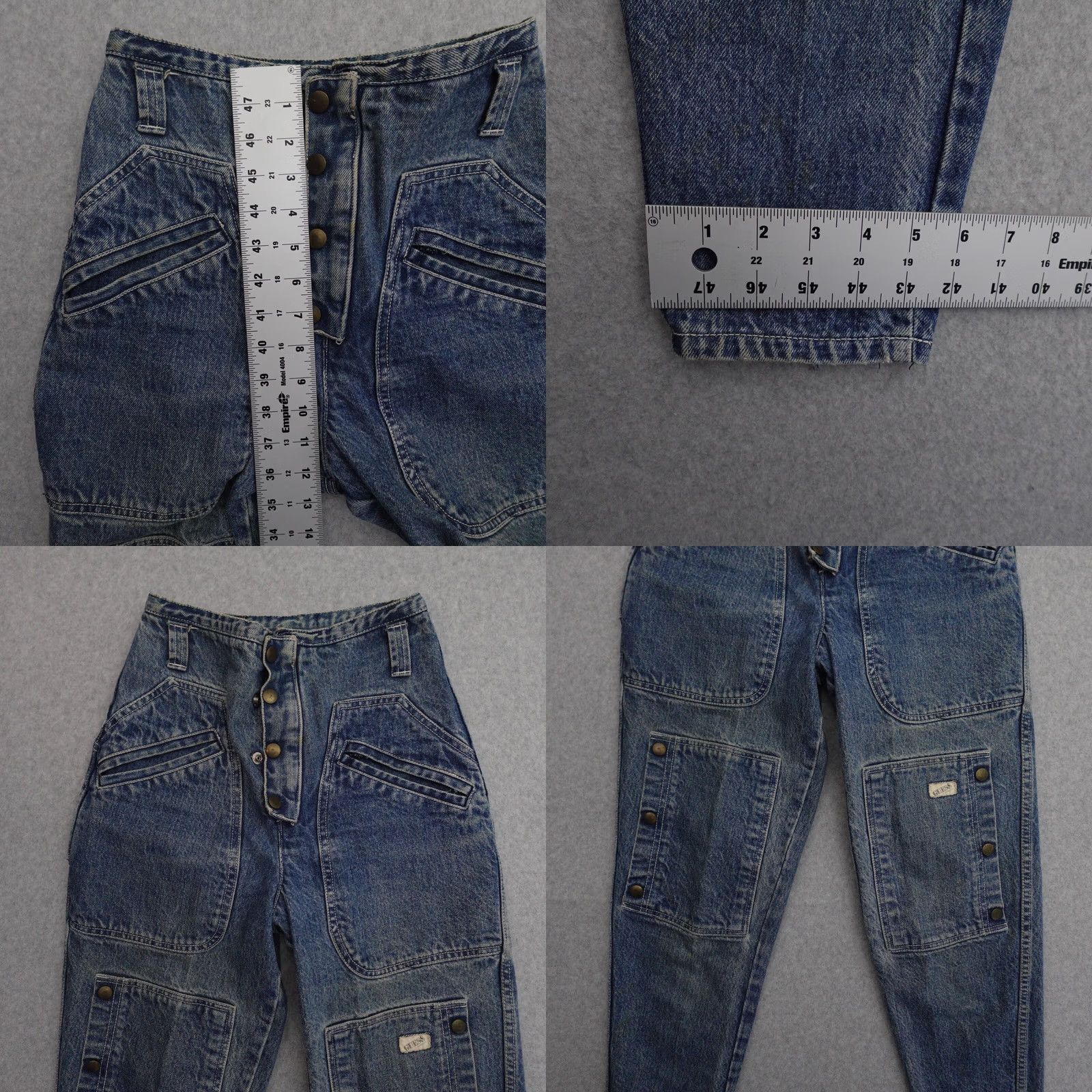 Guess VINTAGE GUESS Womens Jeans Snap-pocket High Waist Mom Blue 24 Pockets MEASUREMENTS ARE PROVIDED IN PICTURES Mens Girls Girls Size 42" / US 20 - 8 Thumbnail