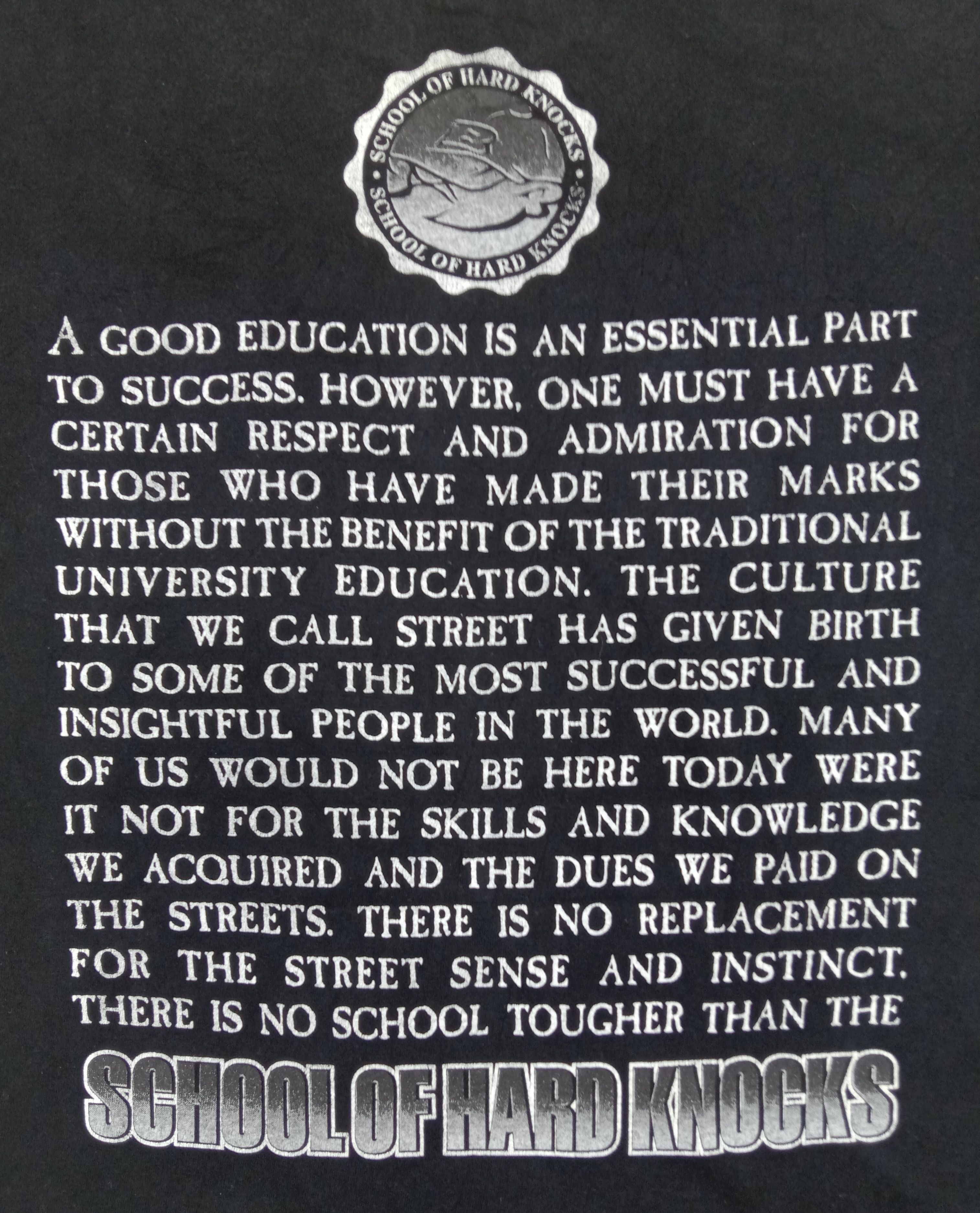 Rap Tees Vintage School Of Hard Knocks T Shirt Size US XL / EU 56 / 4 - 4 Thumbnail