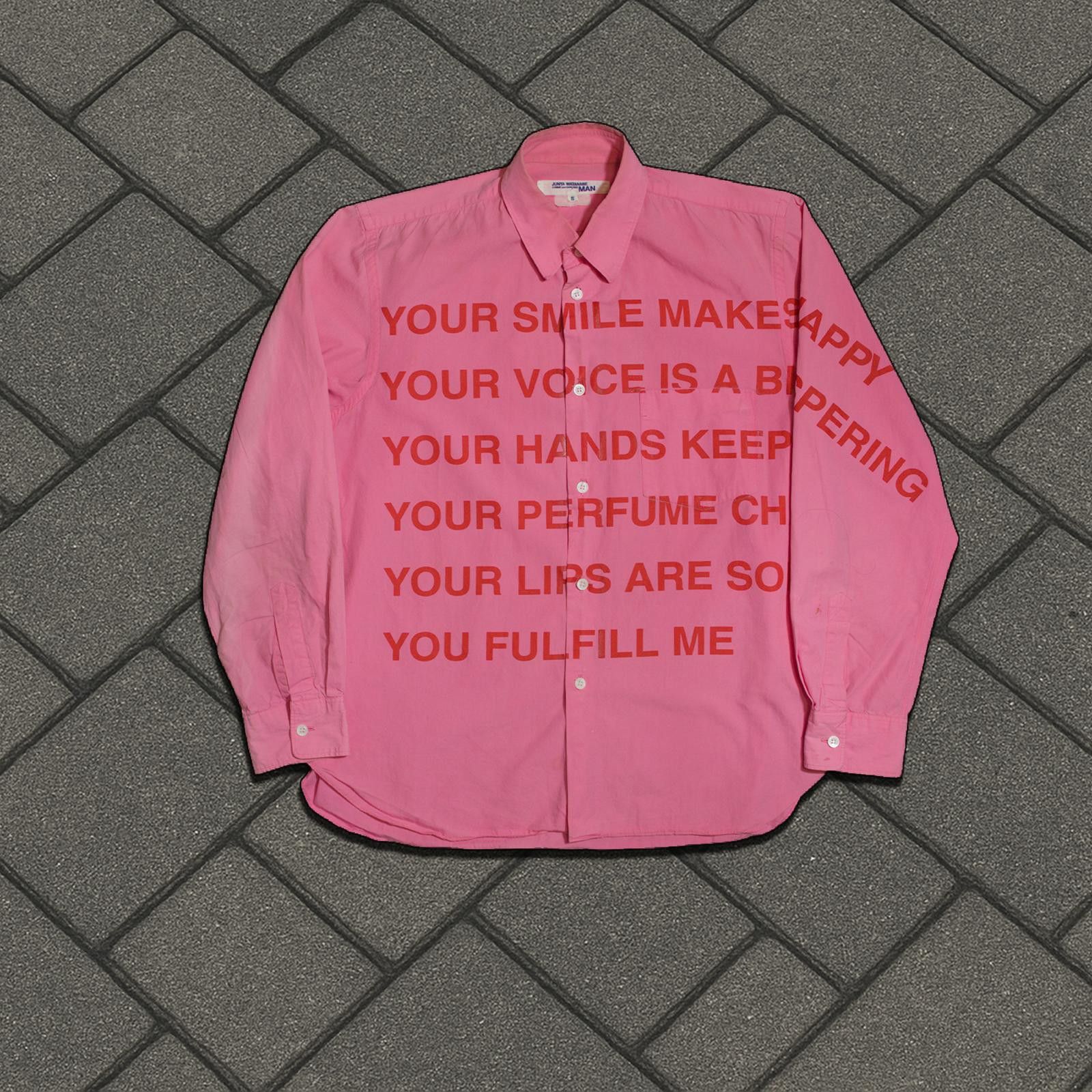 Junya Watanabe AD2001 Junya Watanabe Pink Poem Button Up Size US S / EU 44-46 / 1 - 1 Thumbnail