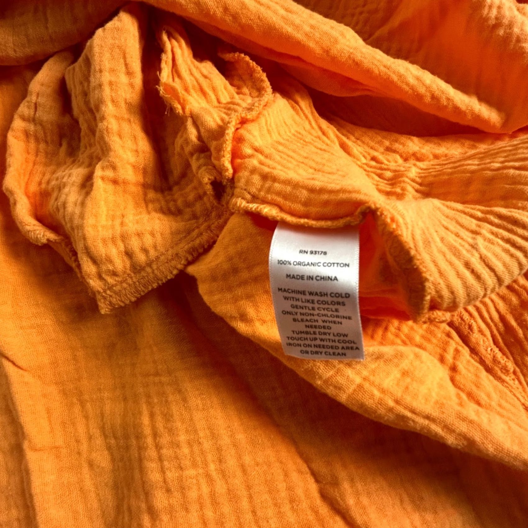 Vintage Magaschoni Women's Boho Dress Organic Cotton Gauze Turmeric Orange Medium Size M / US 6-8 / IT 42-44 - 4 Thumbnail