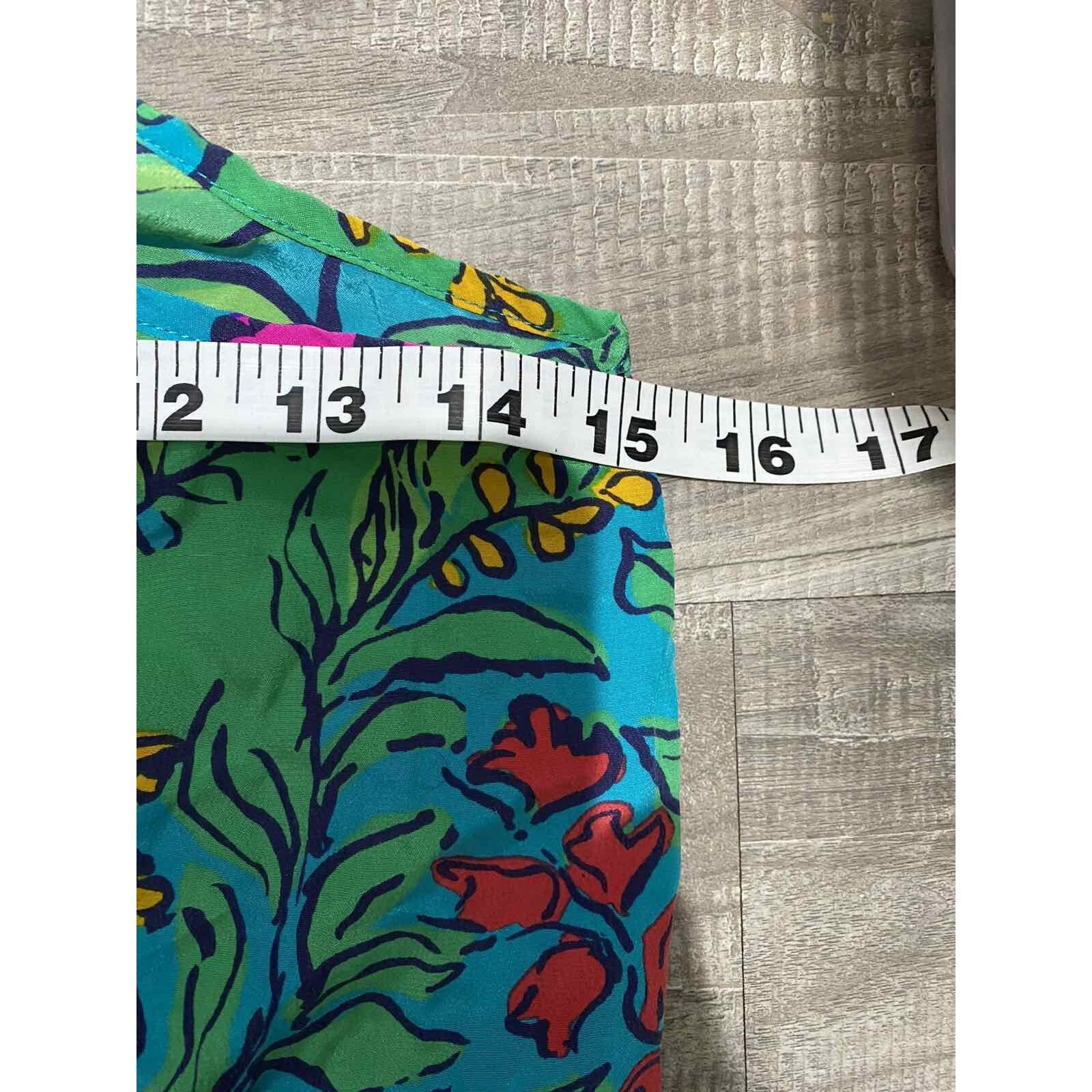 Lilly Pulitzer Lilly Pulitzer Shake your Tropical Silk Top Tank XS A002013 Size XS / US 0-2 / IT 36-38 - 6 Thumbnail