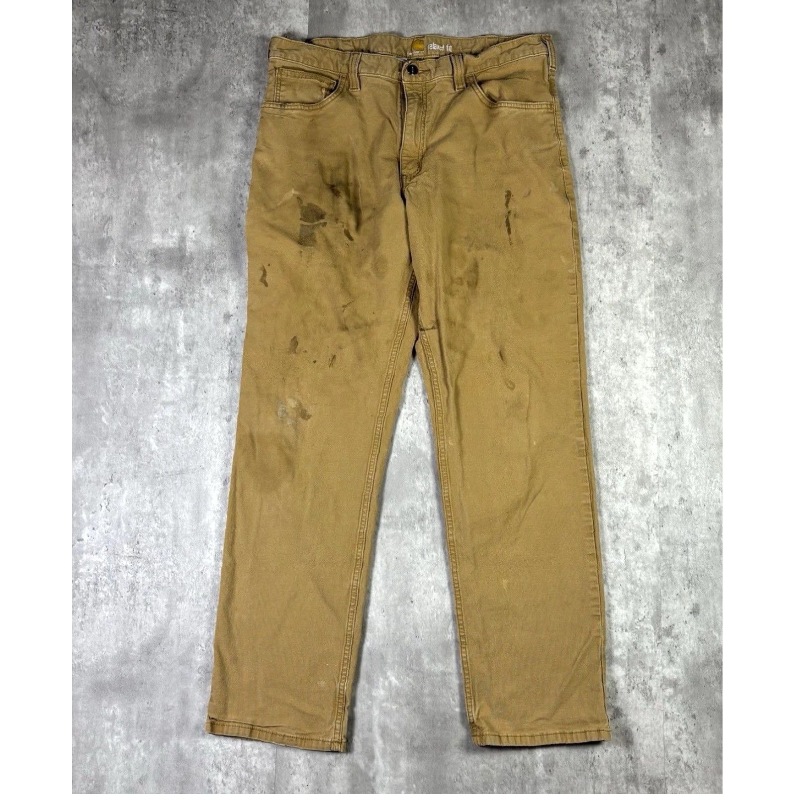 Carhartt VINTAGE Carhartt Carpenter Workwear Pants Mens 36x32 Brown Canvas Cotton Straight Relaxed Pockets Logo 5.11 Taclite Pro Grunge Workwear 32 Inseam Size US 36 / EU 52 - 2 Thumbnail