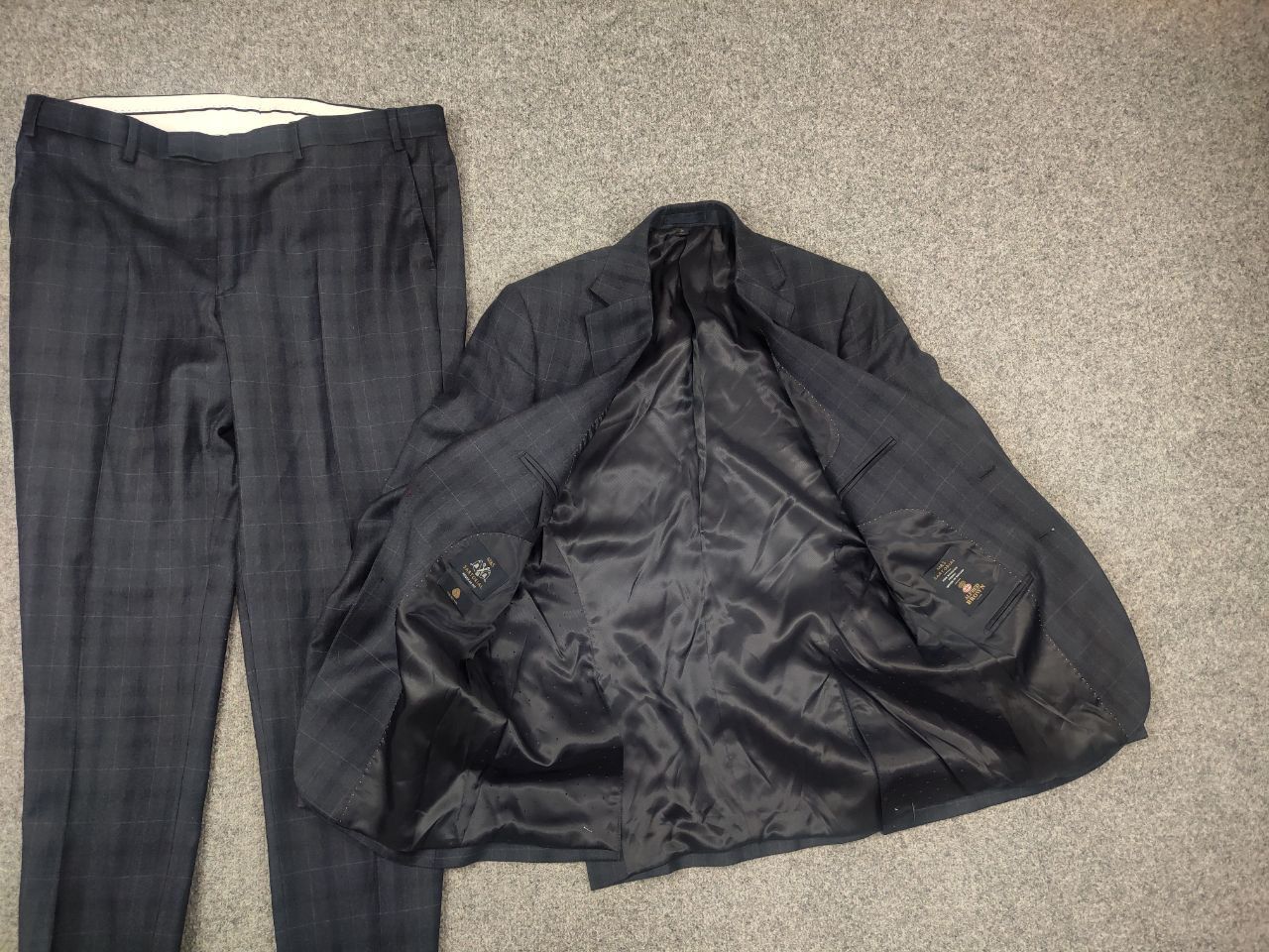 Marks & Spencer Marks & Spencer By Alfred Brown Wool Navy suit Blazer Pants Size 48L - 20 Thumbnail