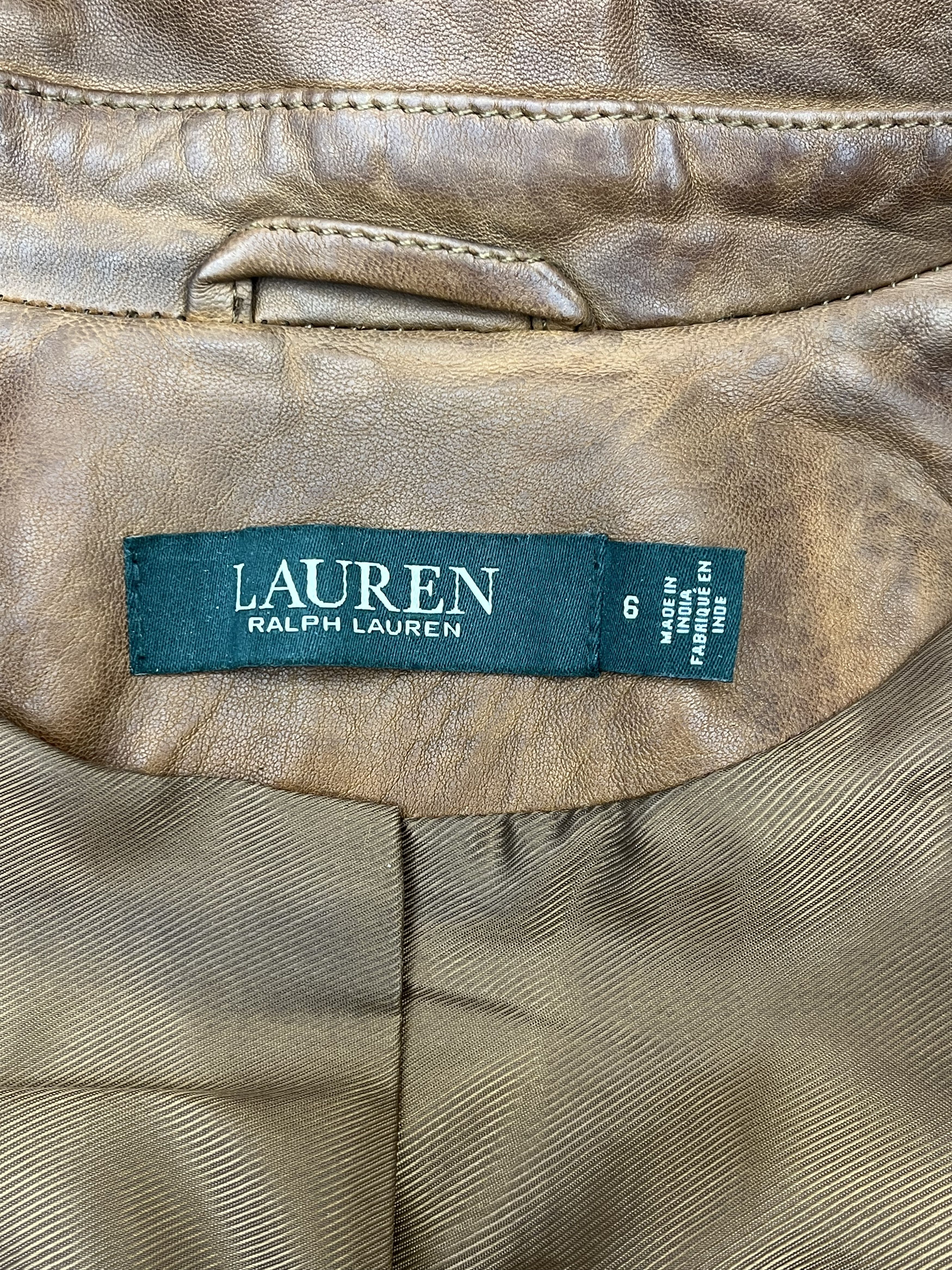Lauren Ralph Lauren Lauren Ralph Lauren Brown Leather Biker Moto Jacket Size M / US 6-8 / IT 42-44 - 5 Thumbnail