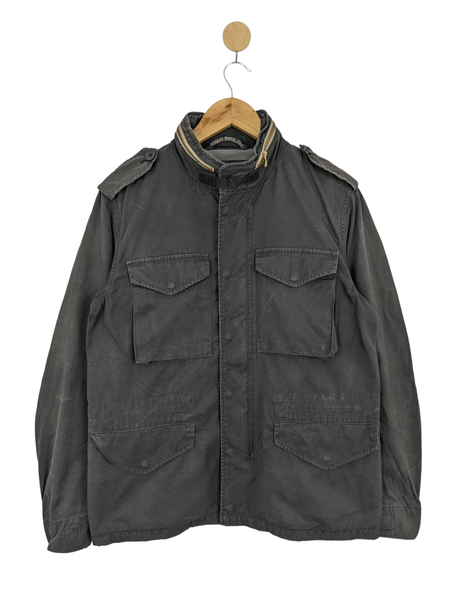 Civilian Schott Type-U Padded Military Flight Jacket, Men's Size L Nylon black type Vintage Second Hand