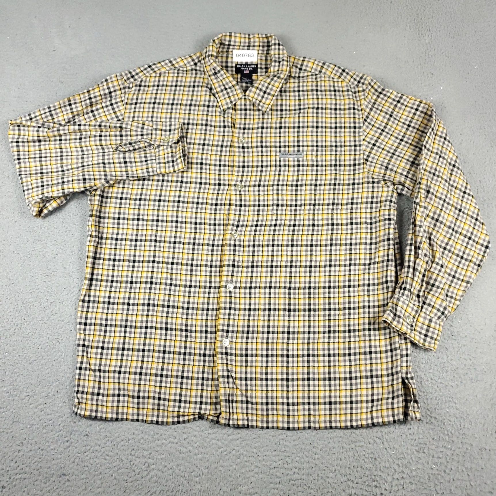 Ralph Lauren Ralph Lauren Shirt Button-Up Men’s Plaid Long Sleeve Button Collared Yellow Gray Color M Medium Classic Preppy American Modern Colorful Regular Size US M / EU 48-50 / 2 - 3 Thumbnail
