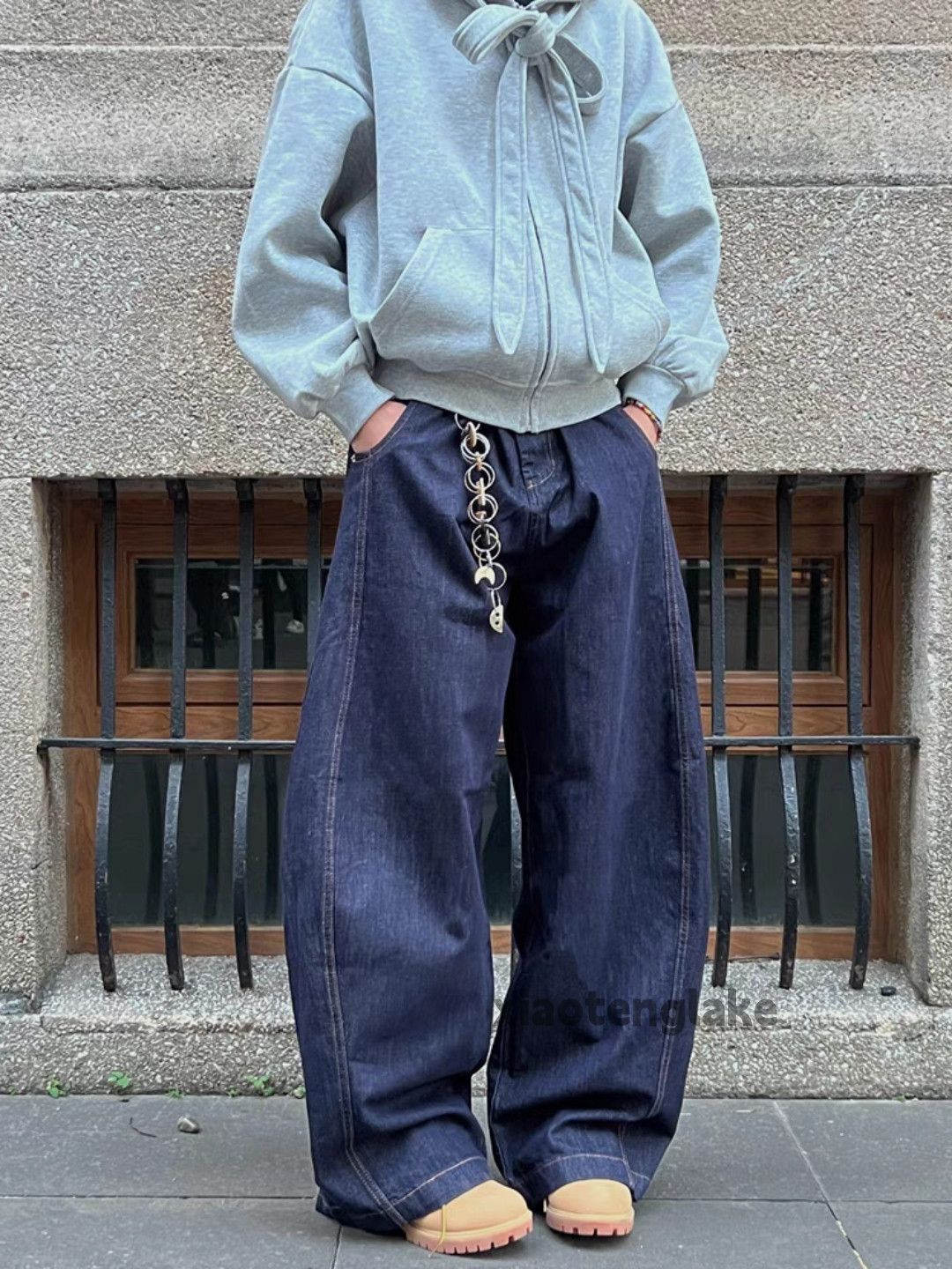 Designer × Jean × Vintage utility skate hiphop patchwork y2k loose baggy jeans Size US 30 / EU 46 - 4 Thumbnail
