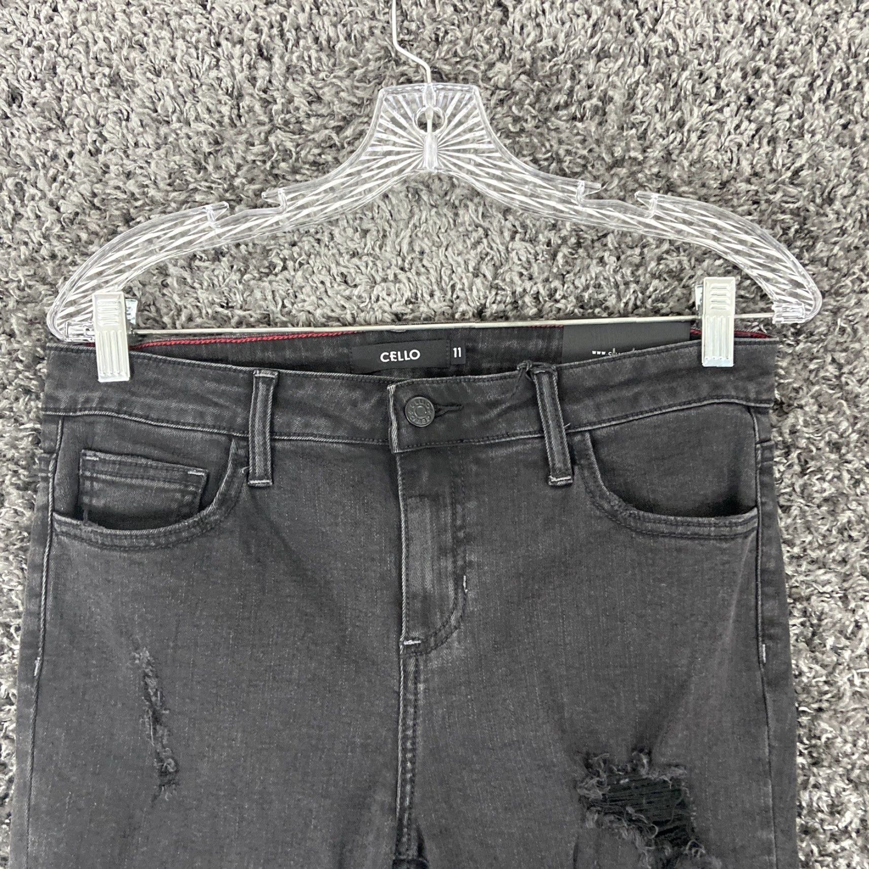 Vintage Cello Jeans Women's Size 11 Black Crop Skinny Distressed Womens Size 32" / US 10 / IT 46 - 5 Thumbnail