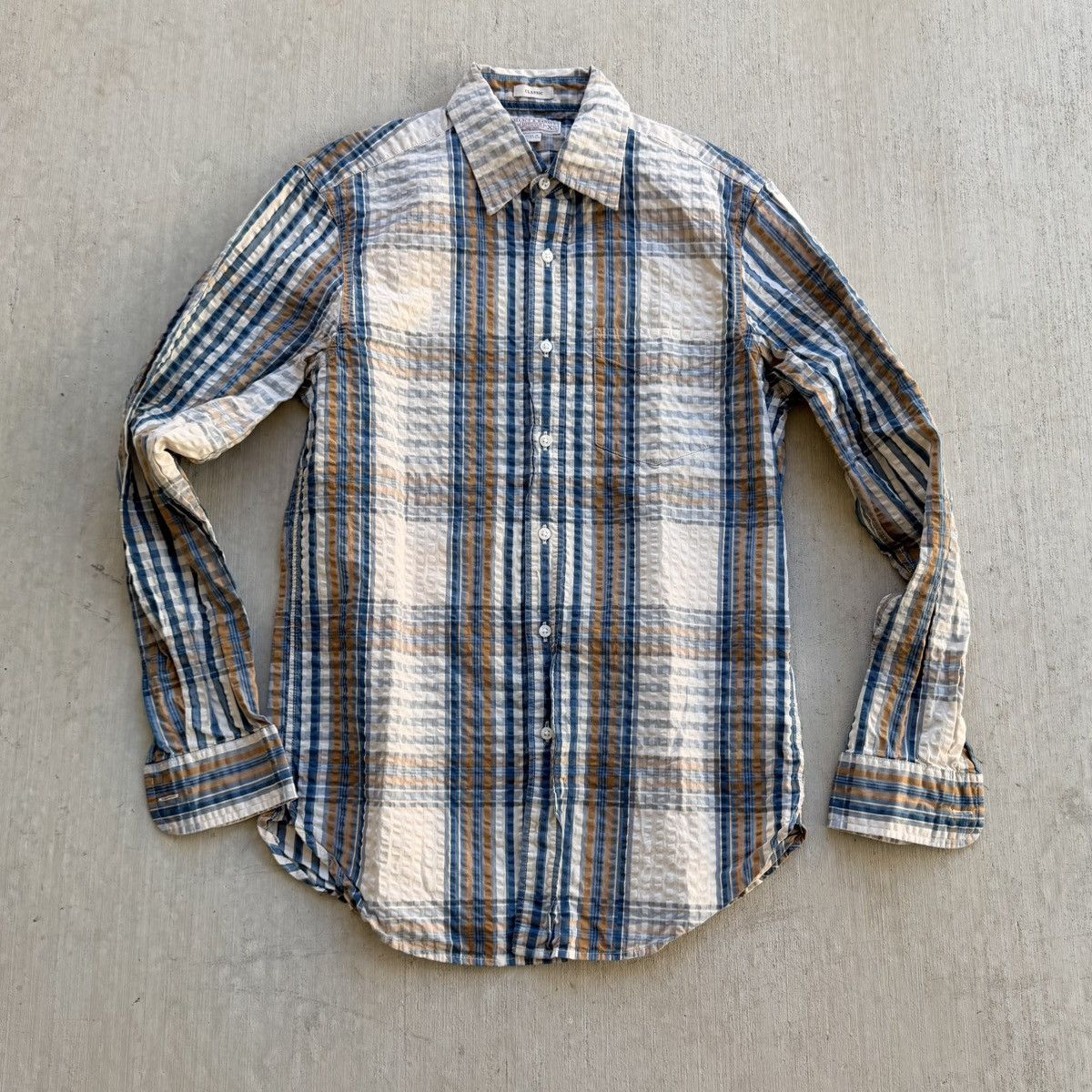 Wallace & Barnes Wallace & Barnes Button Shirt Seersucker Size XS Classic Size US XS / EU 42 / 0 - 1 Thumbnail