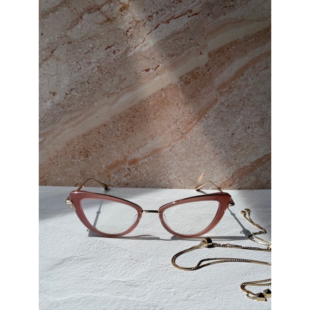 Valentino NEW Valentino VLX123-B Pink Cat Eye Chain Frames $760 Size ONE SIZE - 5 Thumbnail