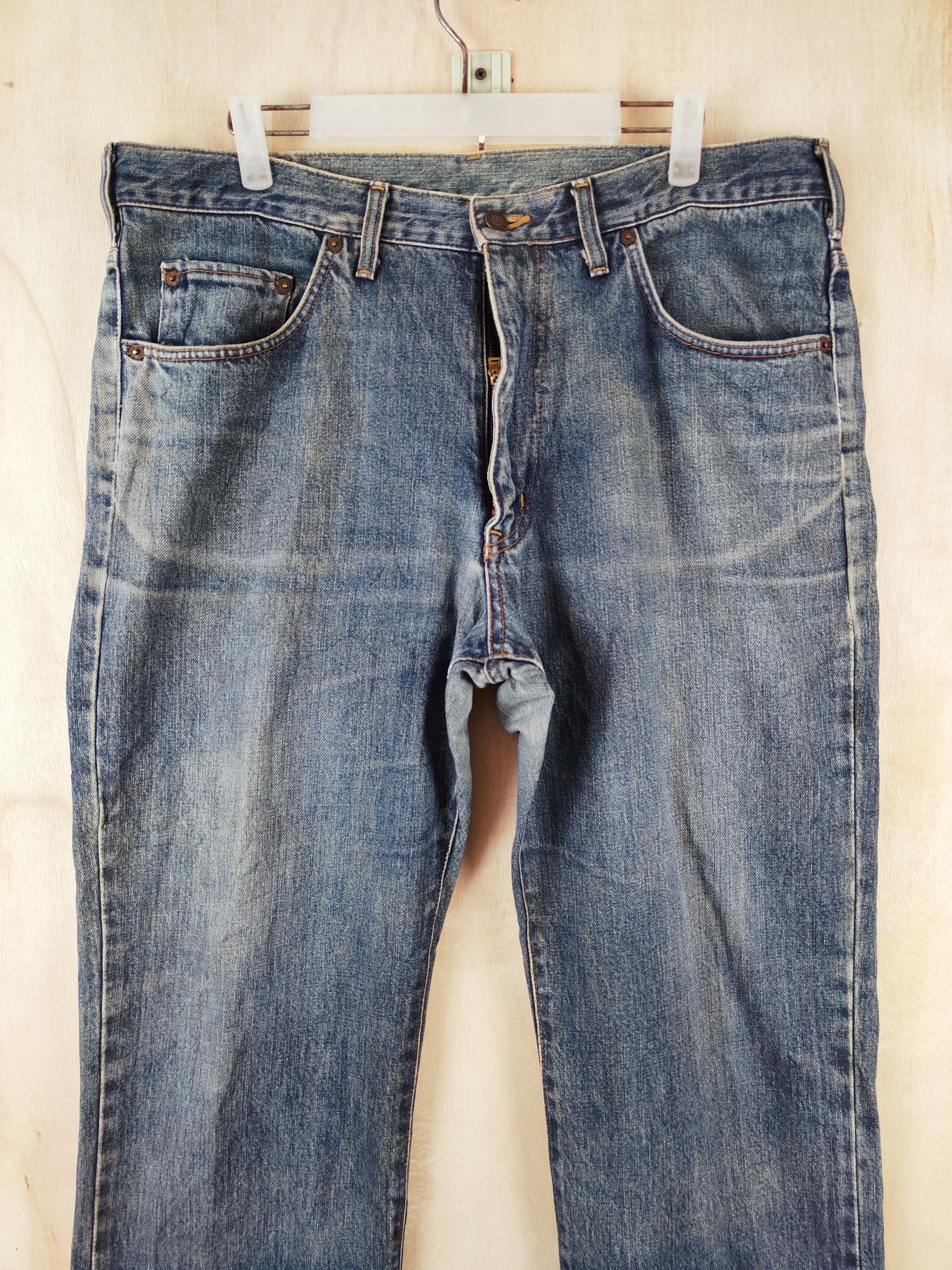 Edwin Edwin Dark Blue Faded Distressed Ripped Jeans #S2662 Size US 37 - 2 Thumbnail