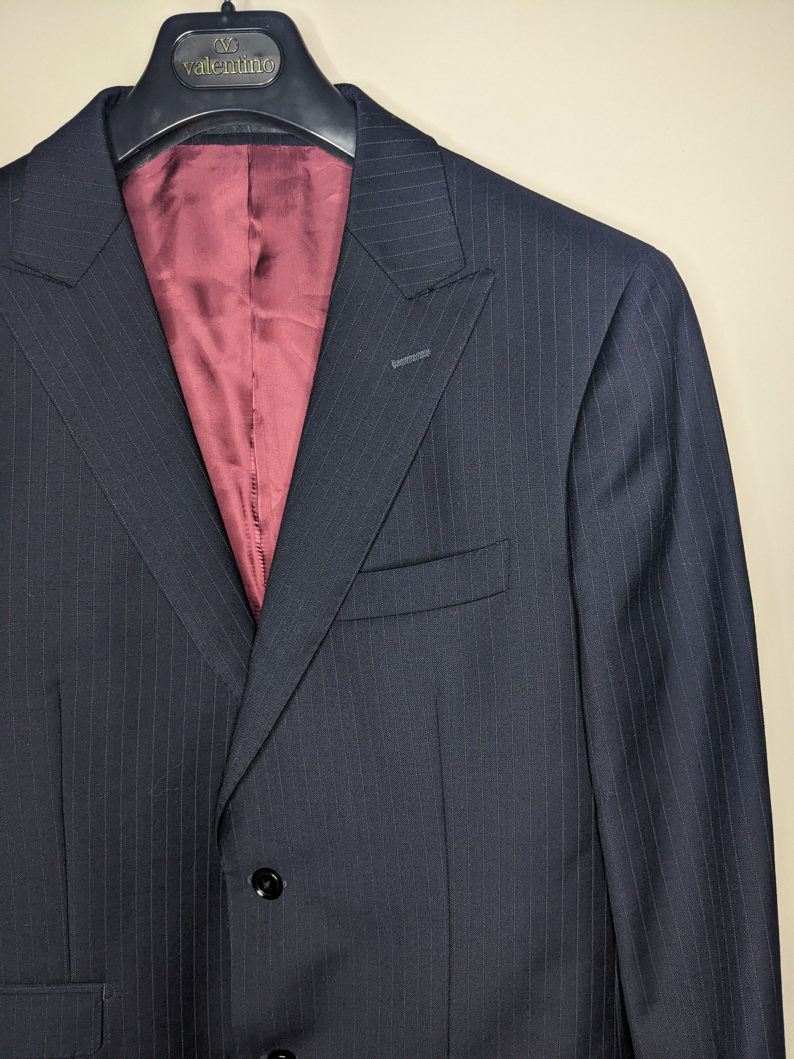 Spier & Mackay Spier MacKay Pinstripe Blazer 42R Navy Blue Wool Slim Coat Size 42R - 2 Thumbnail