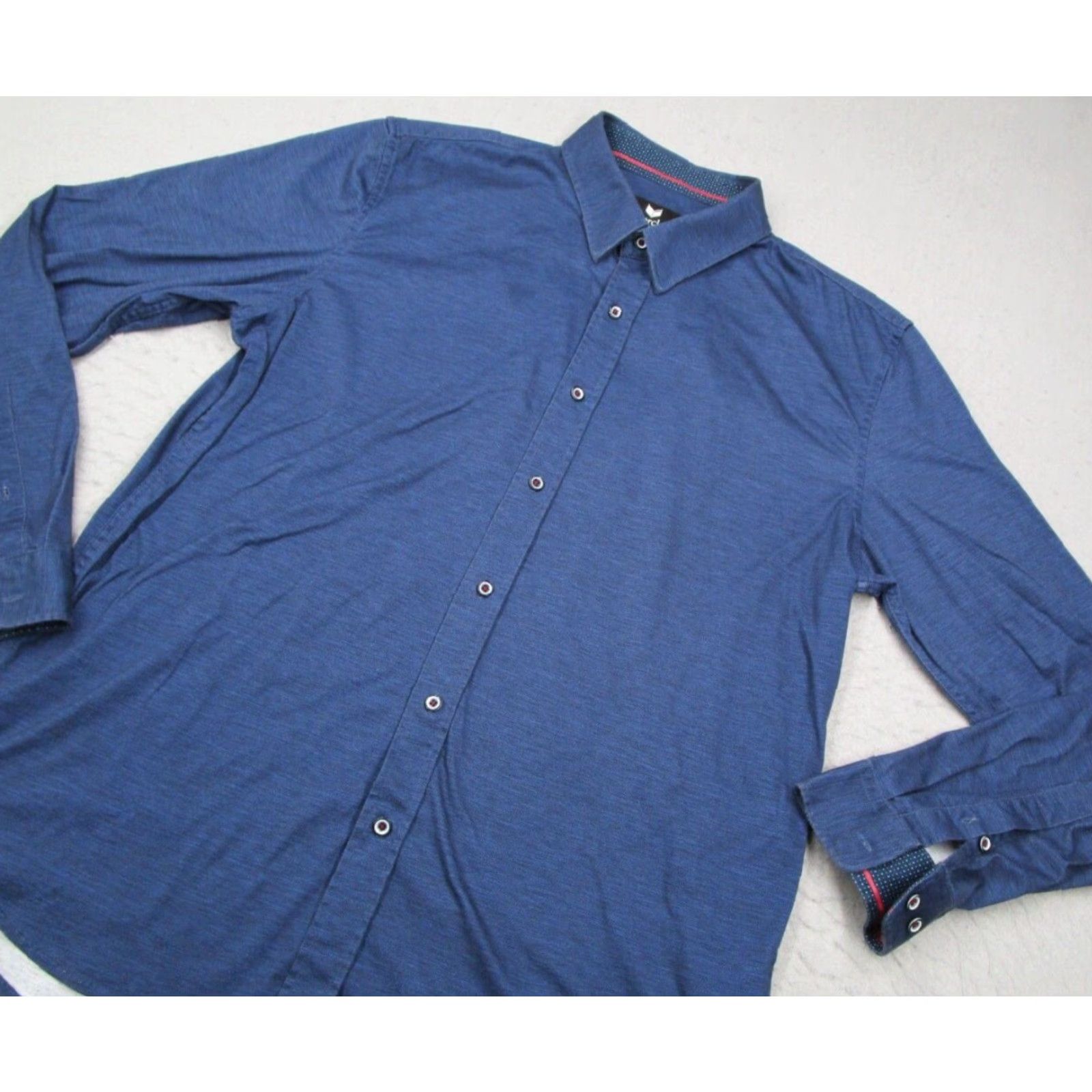 Vintage Buttercloth Shirt Mens XL Blue Regular Fit Button Up Work Flip Cuff Size US XL / EU 56 / 4 - 2 Thumbnail