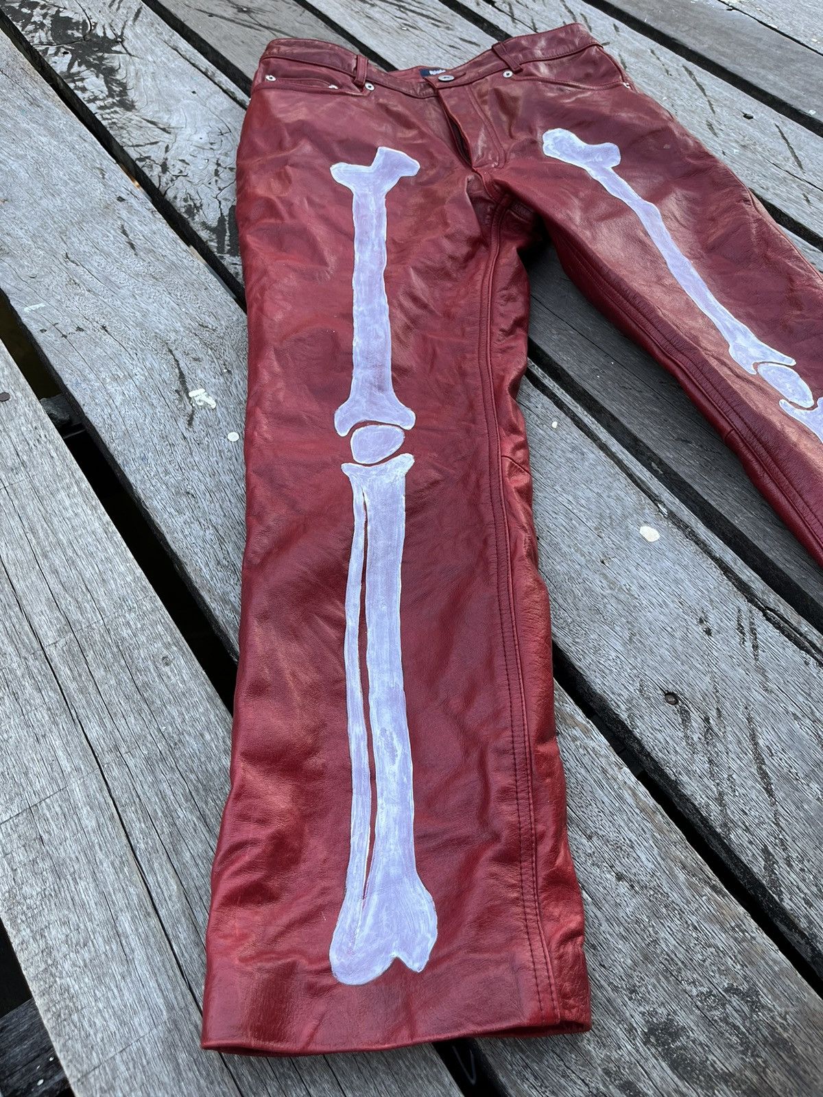 🔥kapital inspired skeleton leather pant🔥