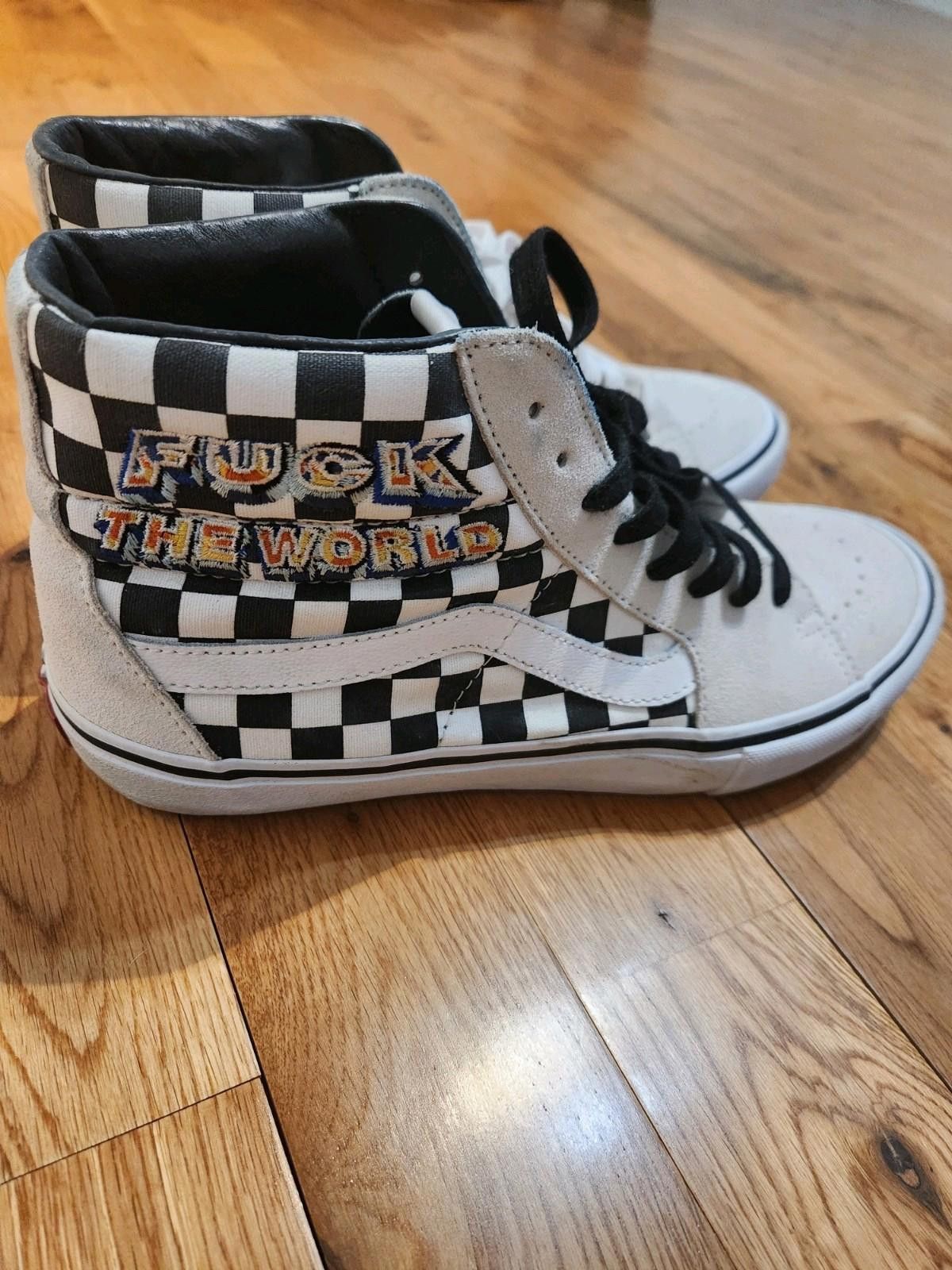 Vans SUPREME x VANS Sk8-Hi F**k The World - Beige 2019 SZ 10 Size US 10 / EU 43 - 1 Thumbnail