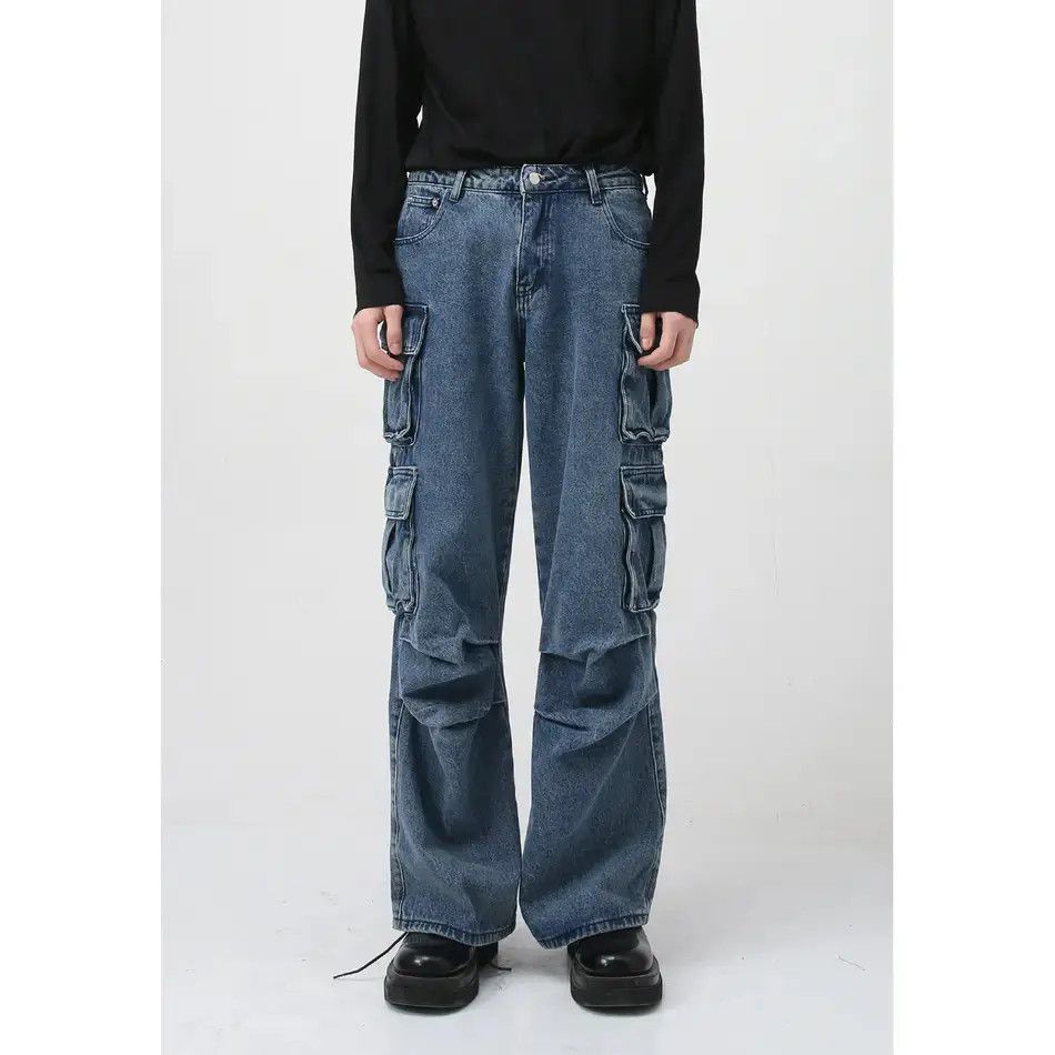 Japanese Brand Retro loose wide leg high street jeans Size US 32 / EU 48 - 5 Thumbnail