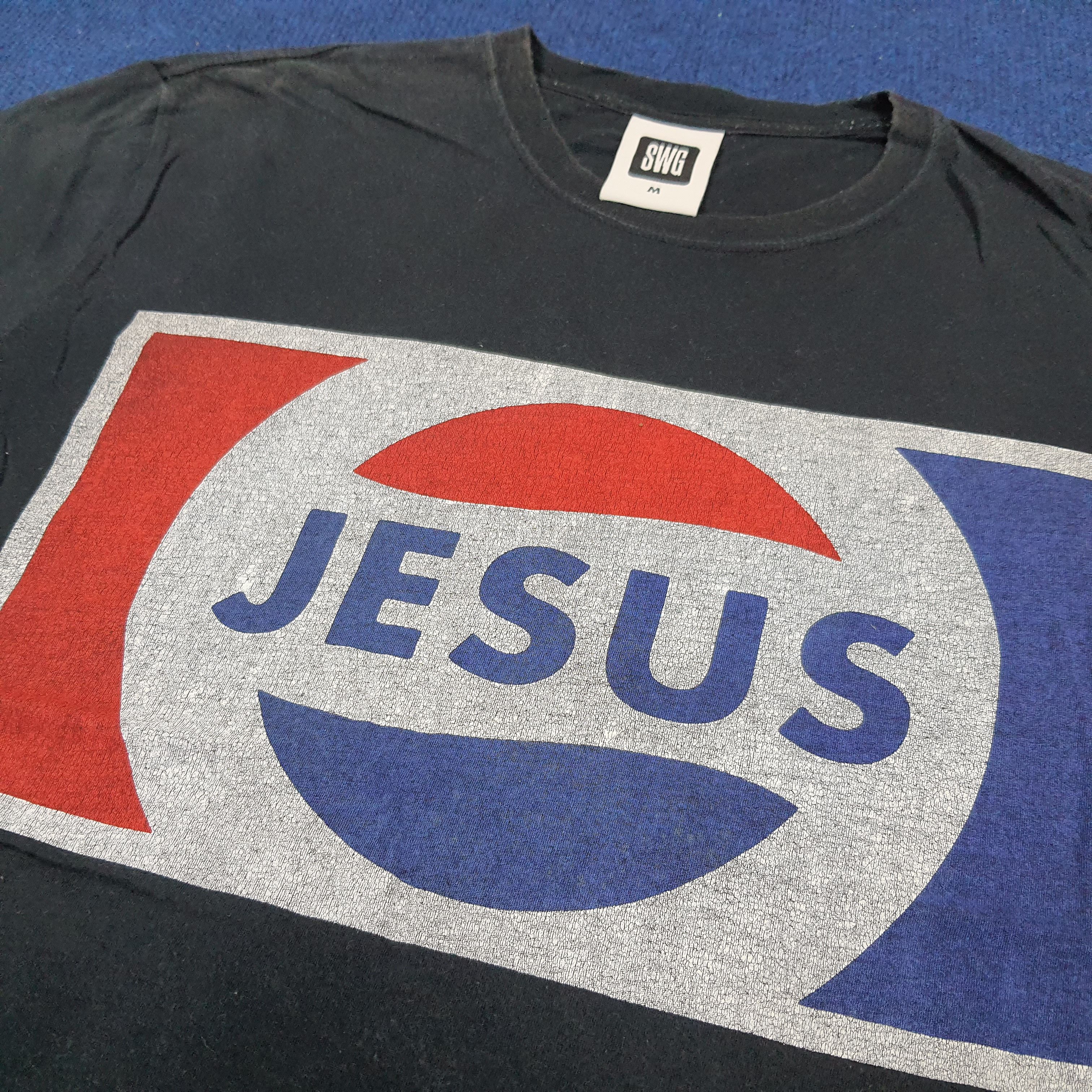 Swagger × Vintage Vintage SWG Swagger Pepsi Parody JESUS Streetwear Tshirt Size US M / EU 48-50 / 2 - 2 Thumbnail