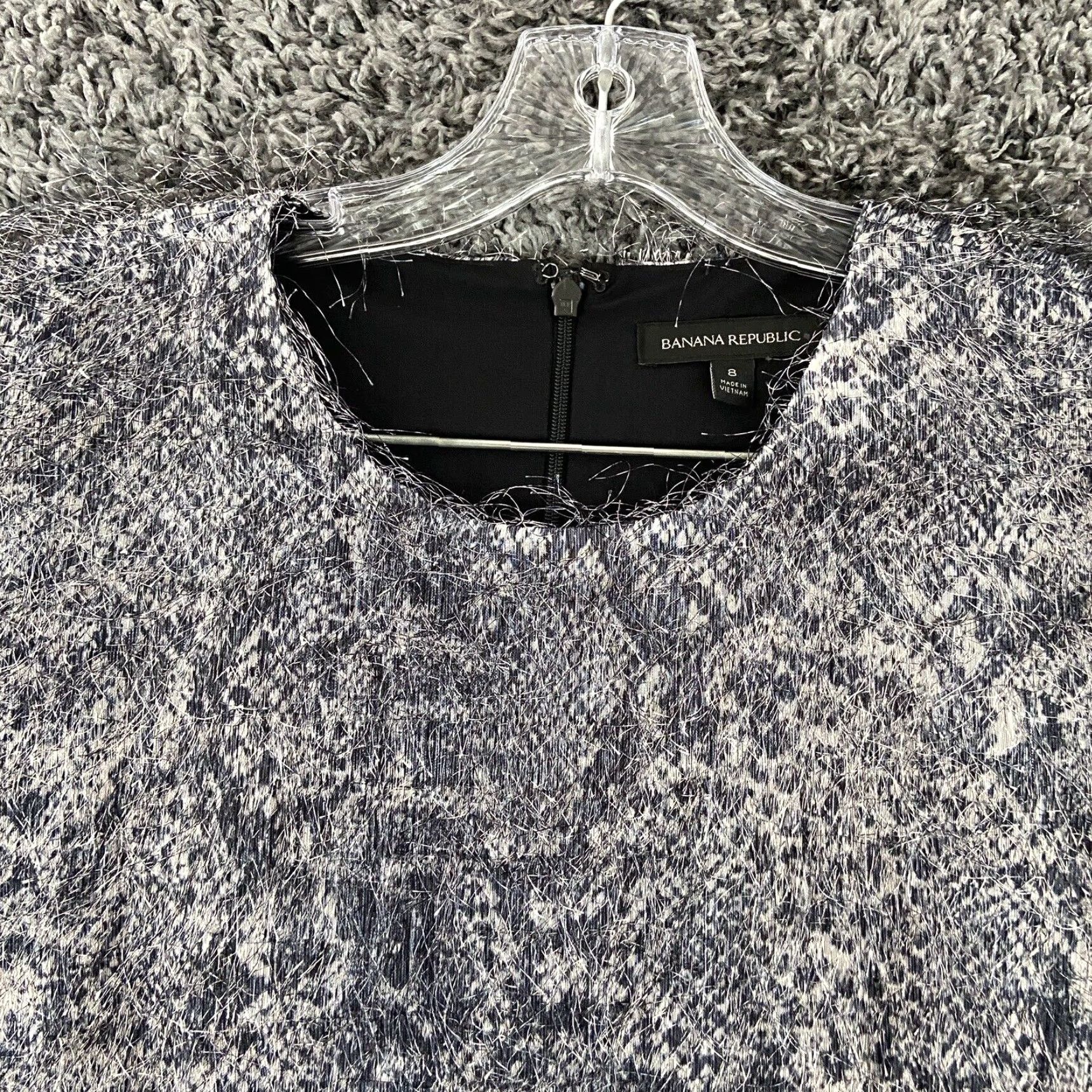 Banana Republic Banana Republic Women's Gray Animal Print Fringe Shift Dress Size 8 Size M / US 6-8 / IT 42-44 - 4 Thumbnail
